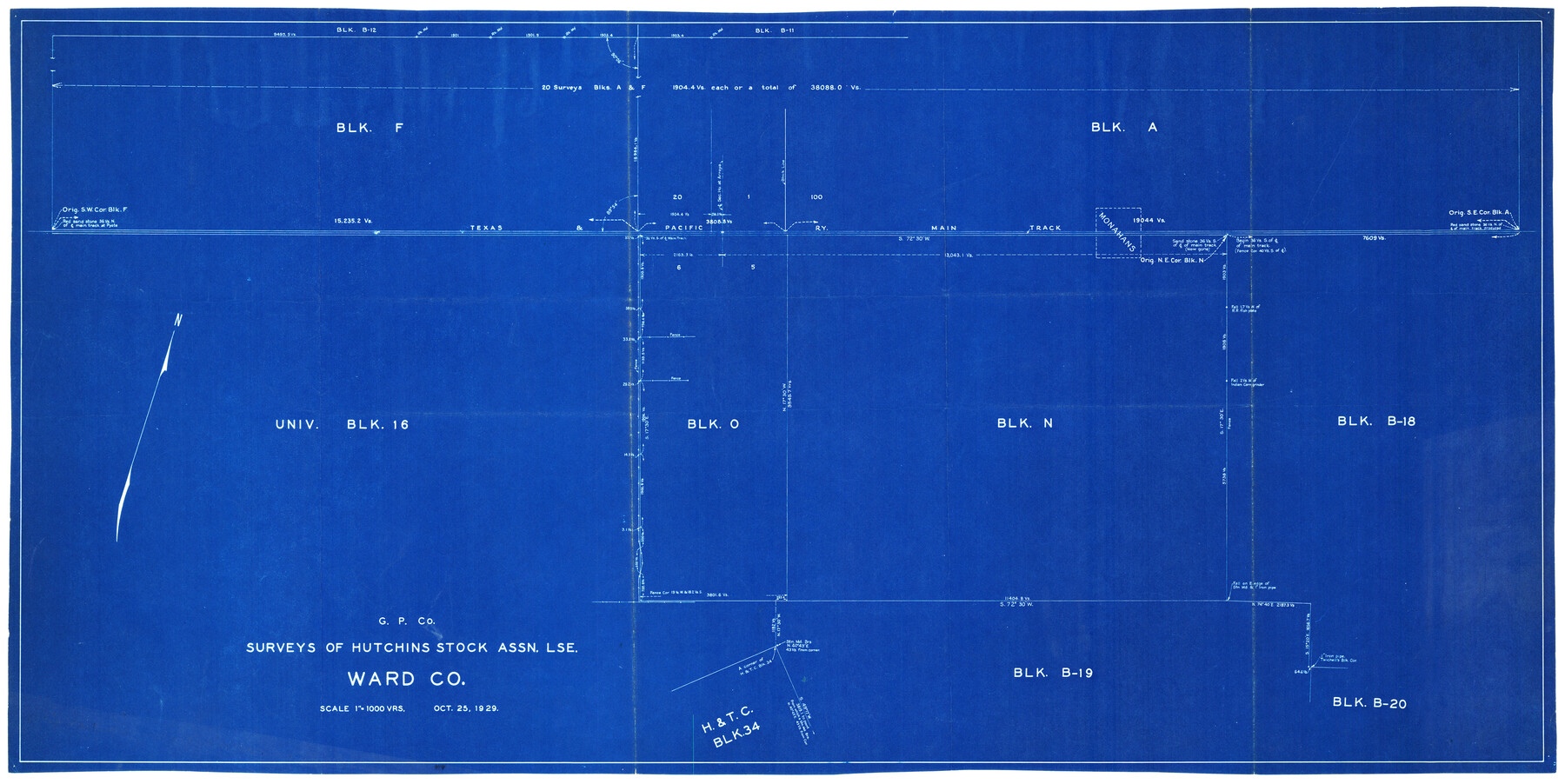 92817, Surveys of Hutchins Stock Assn. Lse., Twichell Survey Records