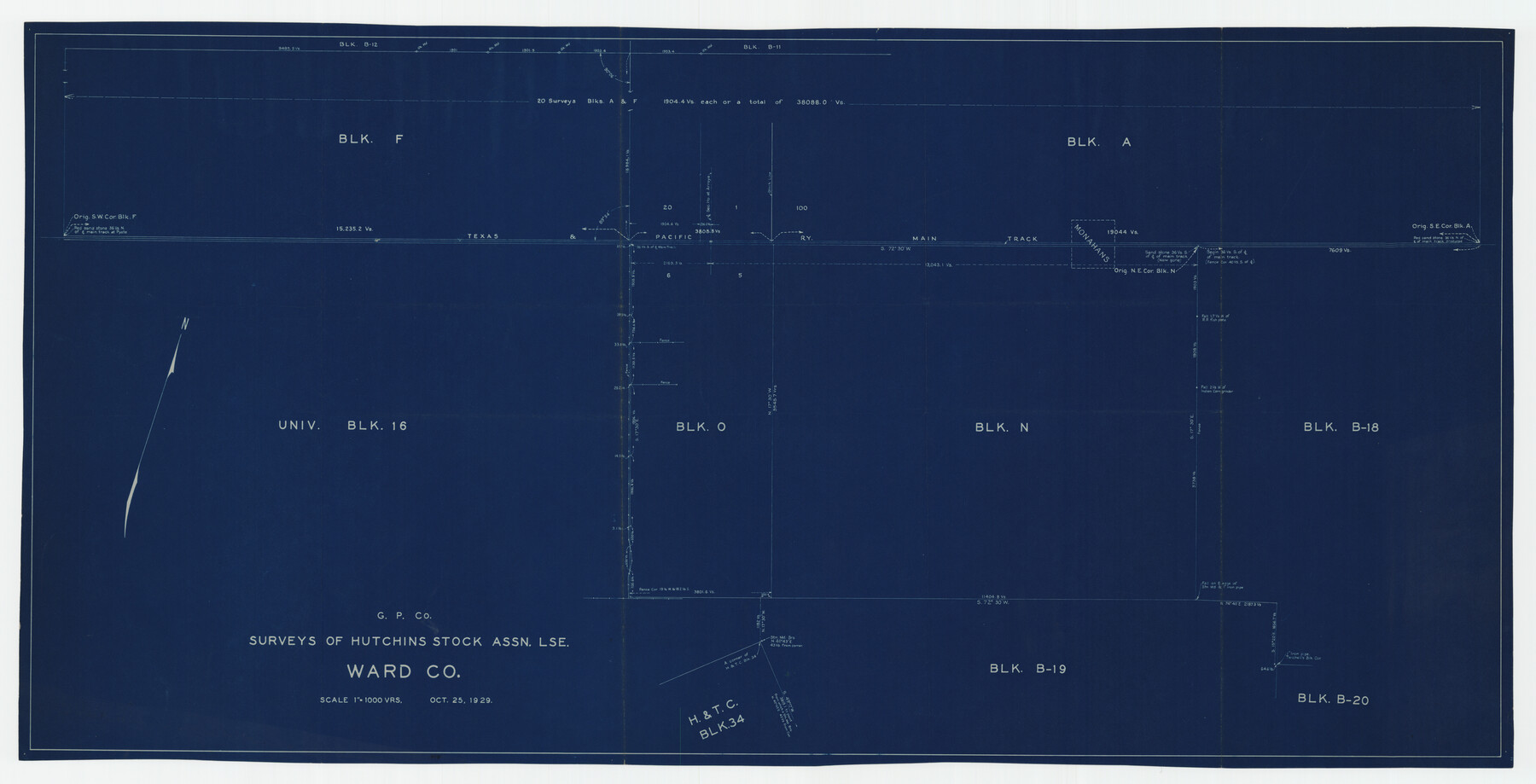 92817, Surveys of Hutchins Stock Assn. Lse., Twichell Survey Records