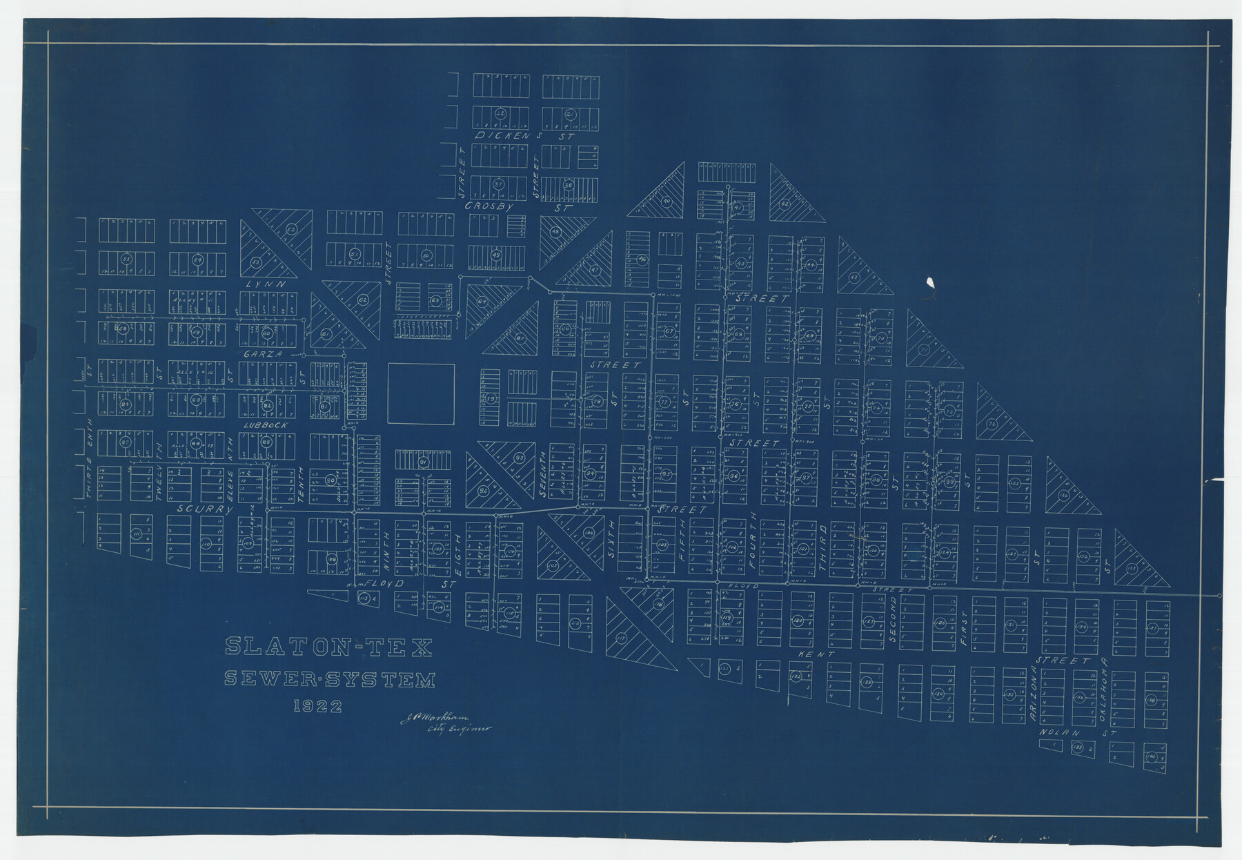 92819, Slaton-Tex Sewer System, Twichell Survey Records