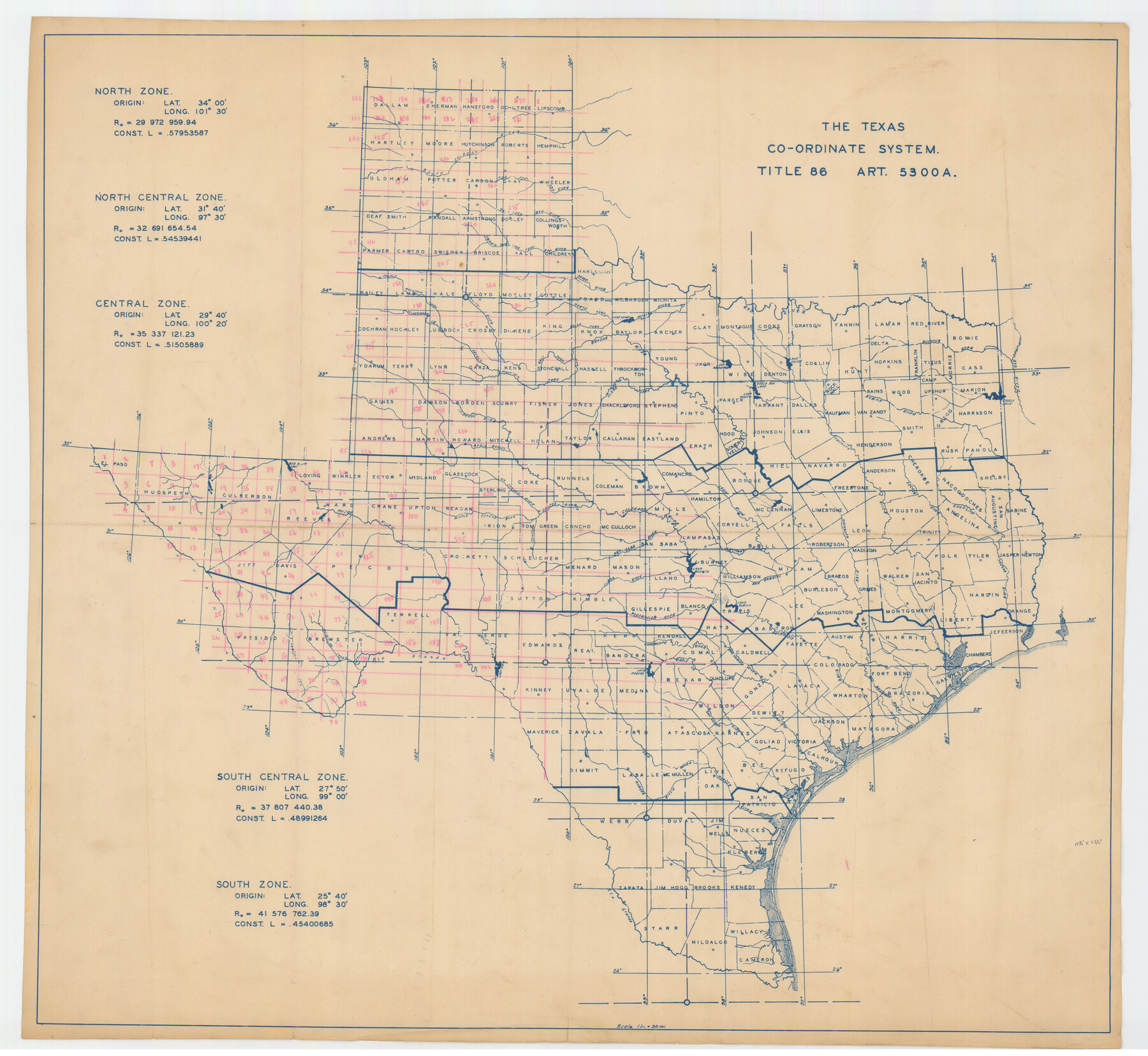 92824, The Texas Co-Ordinate System, Title 86 Article 5300A., Twichell Survey Records
