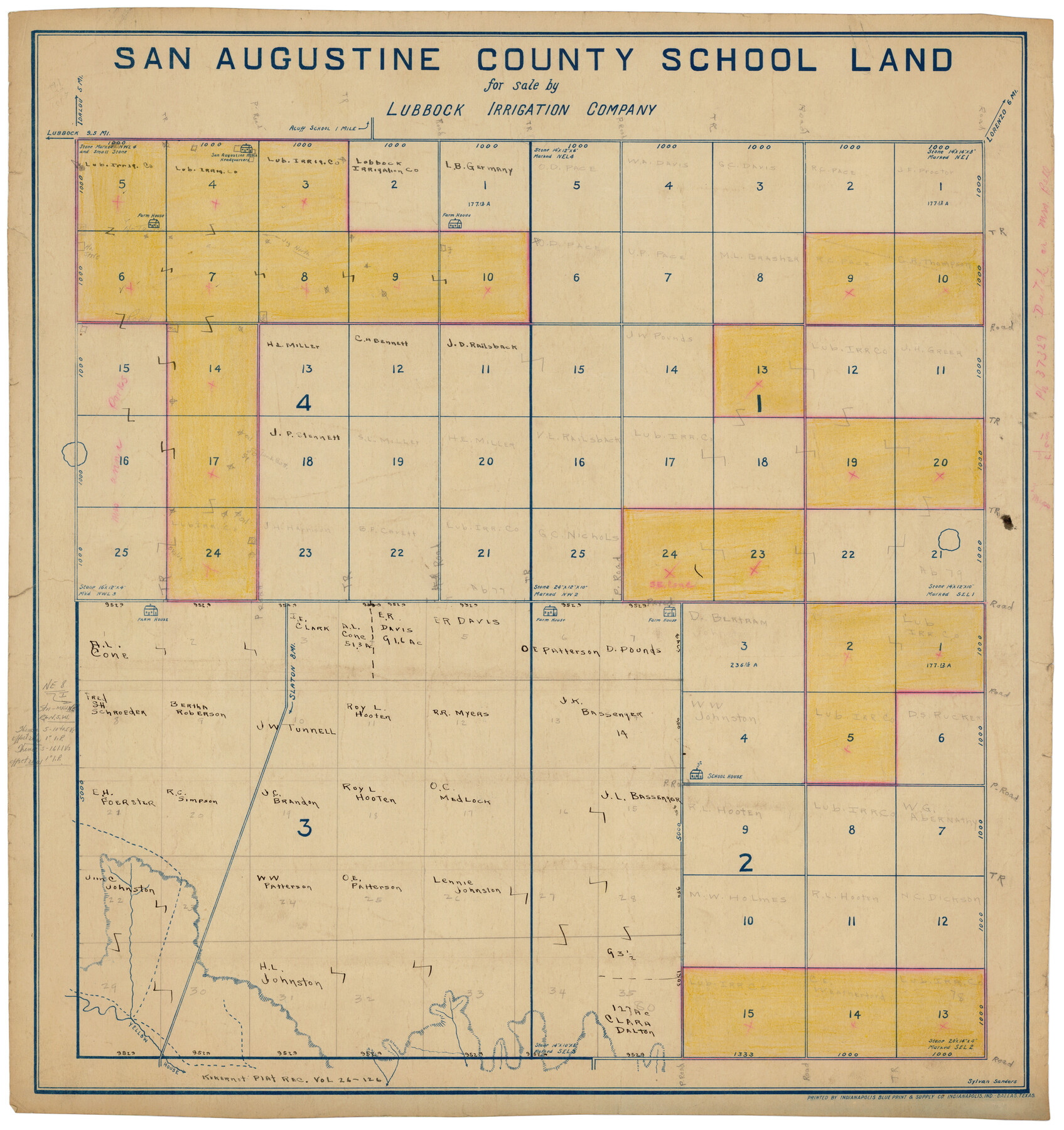 92826, San Augustine County School Land for sale by Lubbock Irrigation Company, Twichell Survey Records