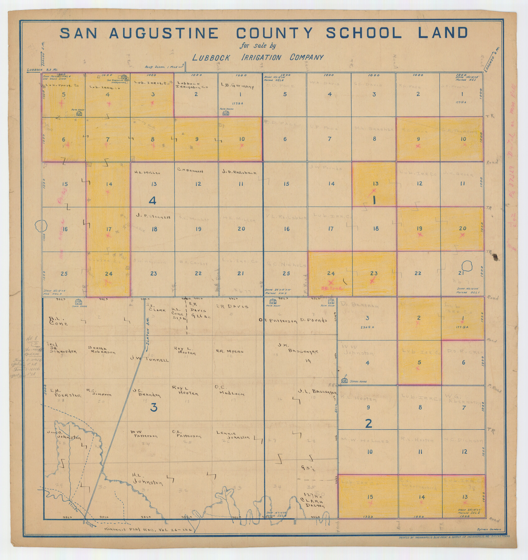 92826, San Augustine County School Land for sale by Lubbock Irrigation Company, Twichell Survey Records