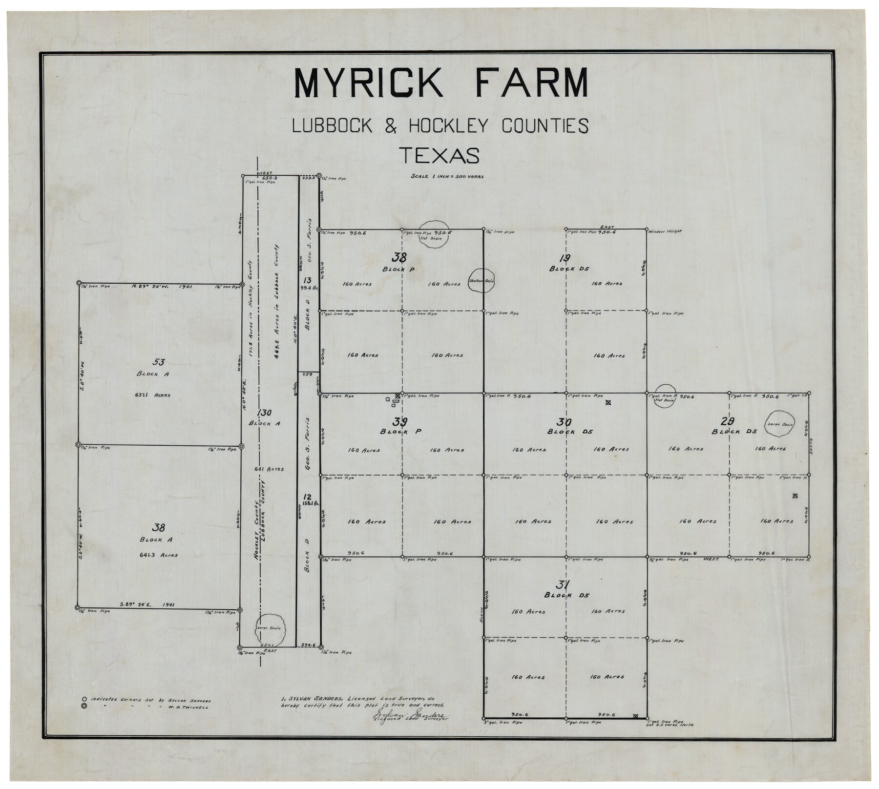 92831, Myrick Farm Lubbock & Hockley Counties, Twichell Survey Records