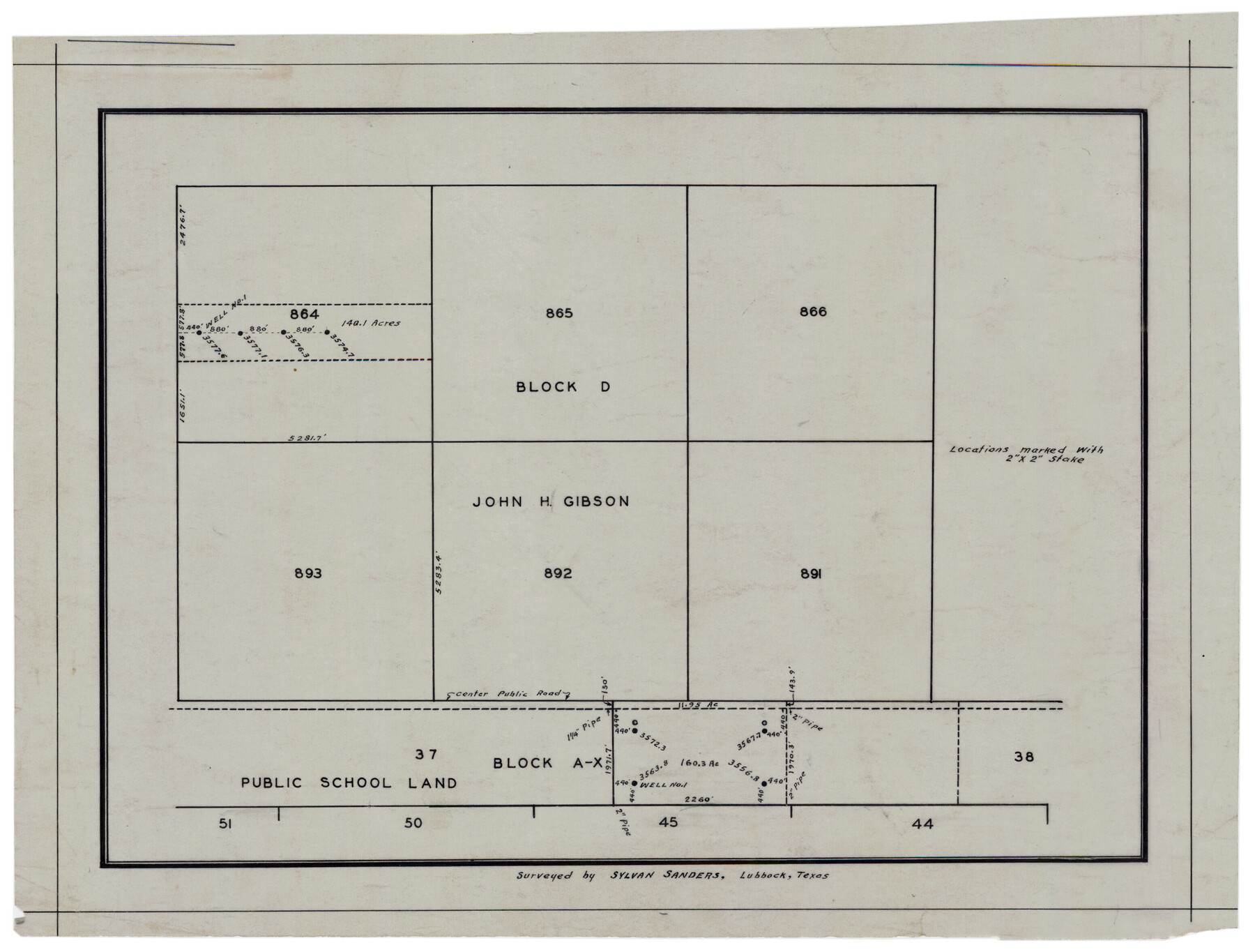 92841, [John H. Gibson Section 892 and Surrounding Surveys], Twichell Survey Records