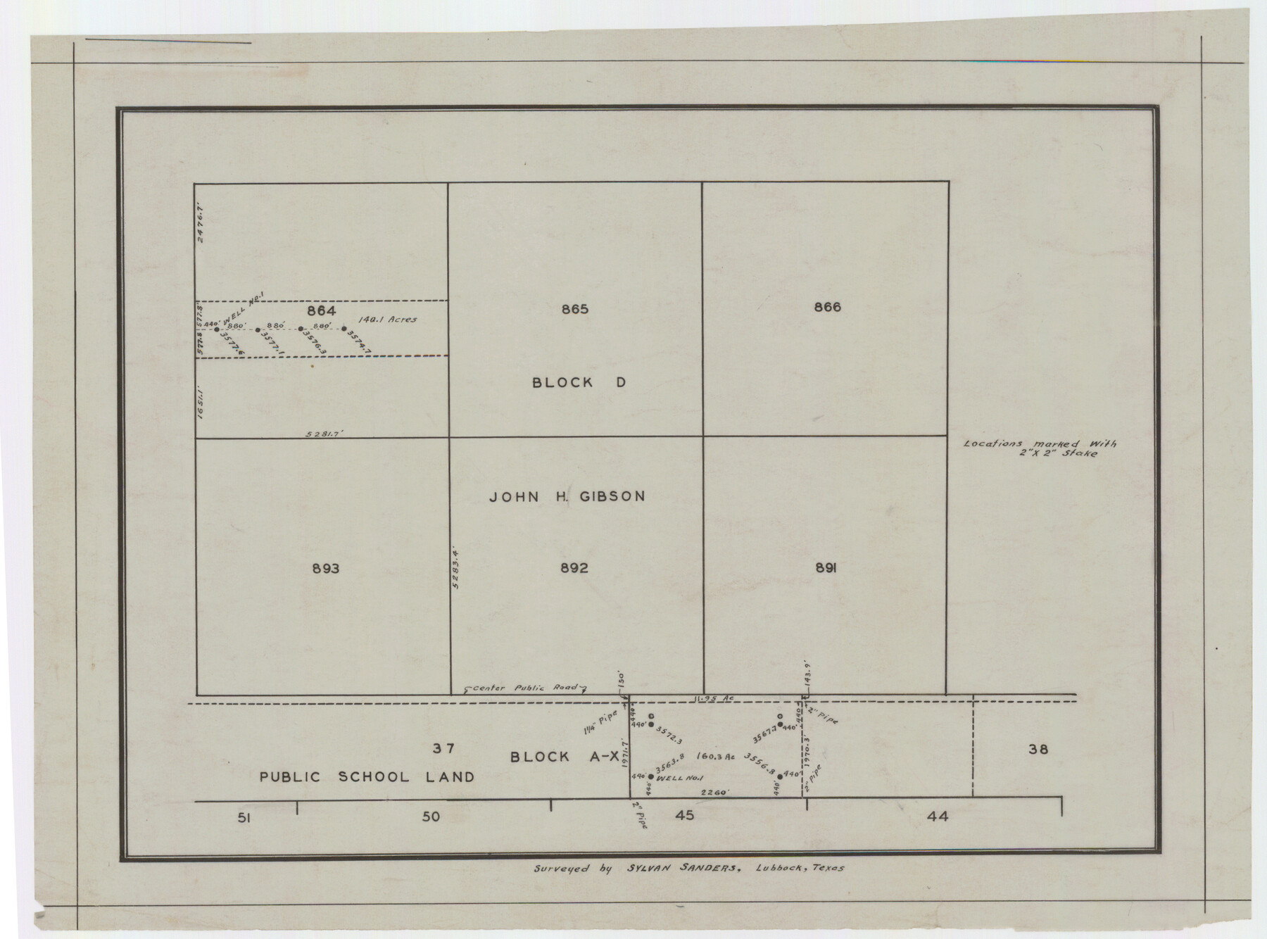 92841, [John H. Gibson Section 892 and Surrounding Surveys], Twichell Survey Records