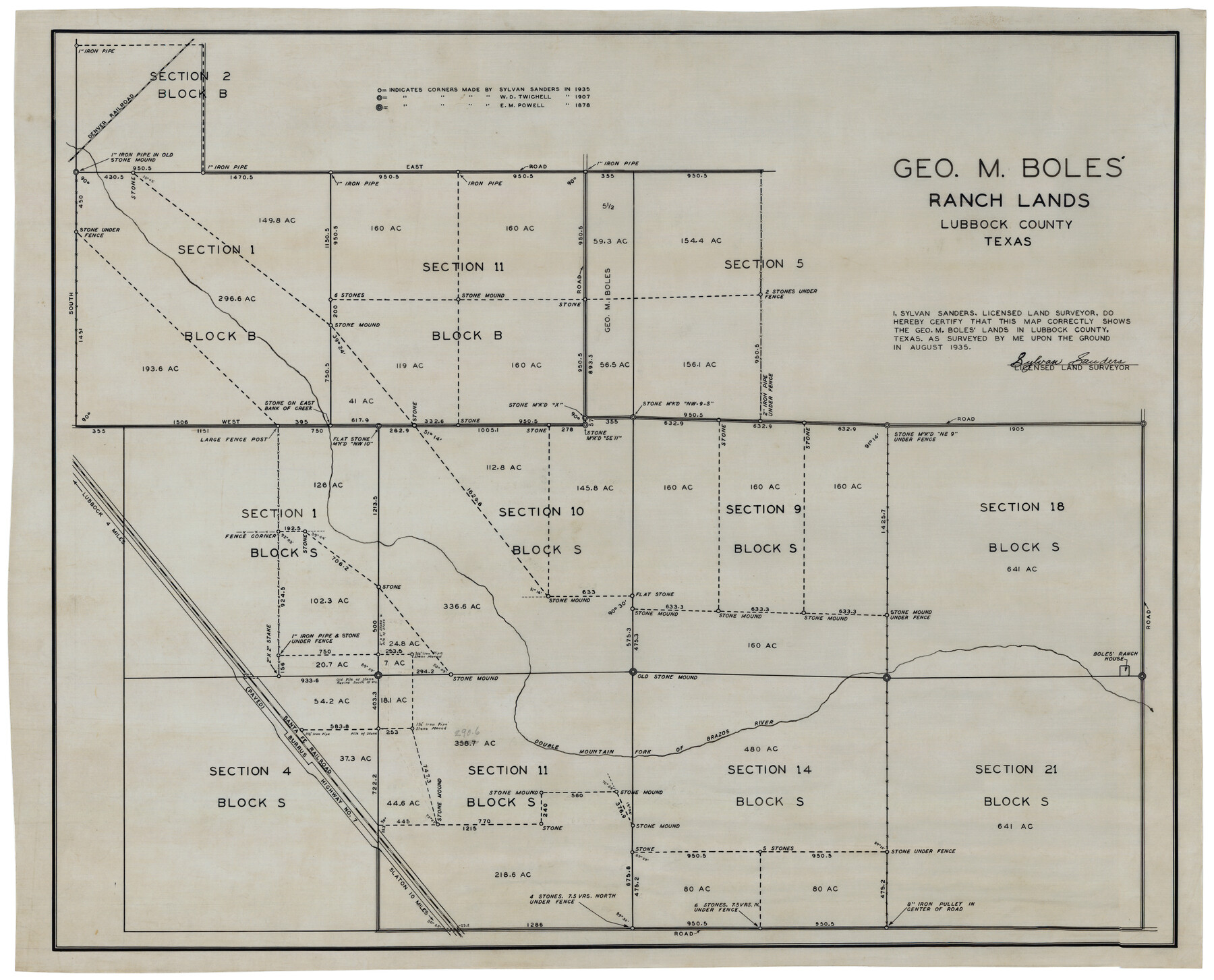 92862, George M. Boles' Ranch Lands, Twichell Survey Records