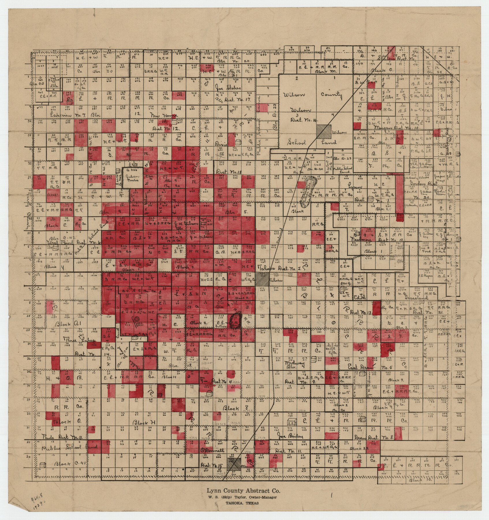 92895, Lynn County, Twichell Survey Records