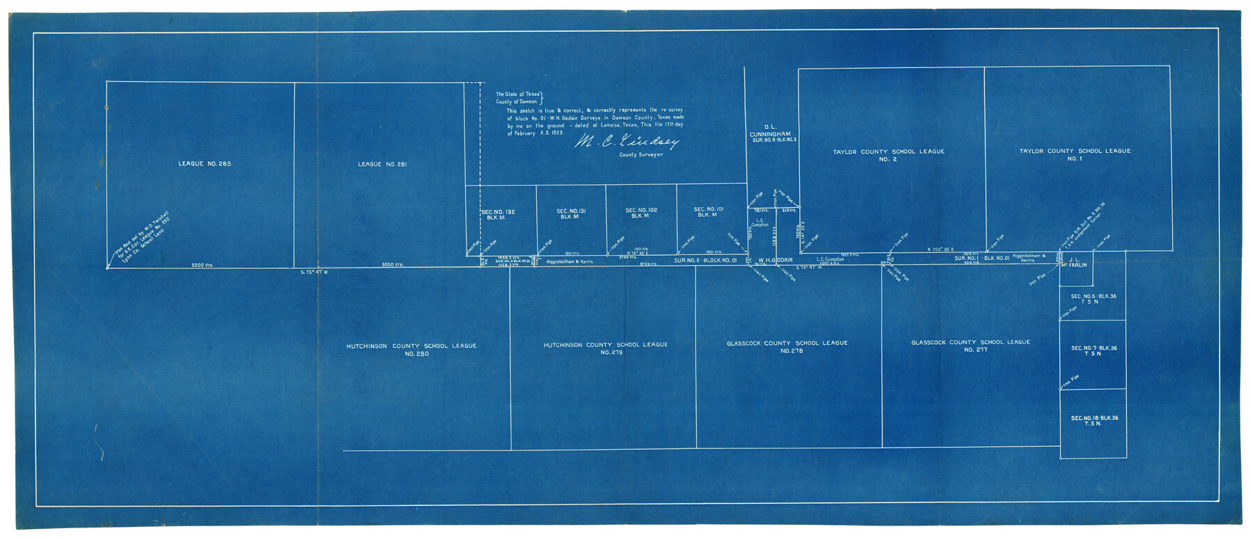 92898, [Resurvey of Block 1 - W. H. Godair], Twichell Survey Records