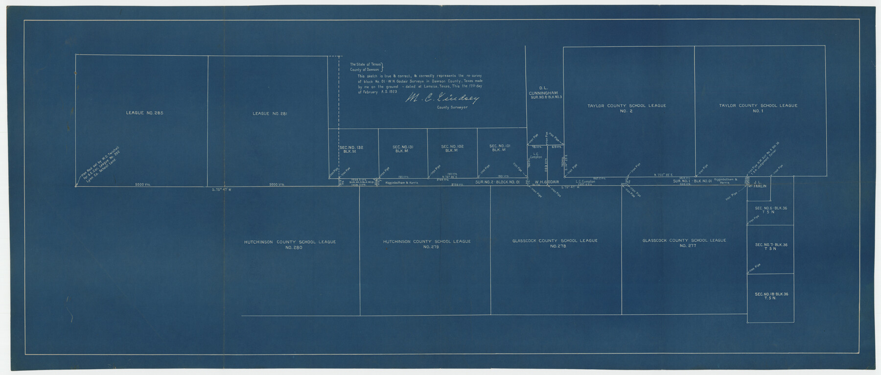 92898, [Resurvey of Block 1 - W. H. Godair], Twichell Survey Records