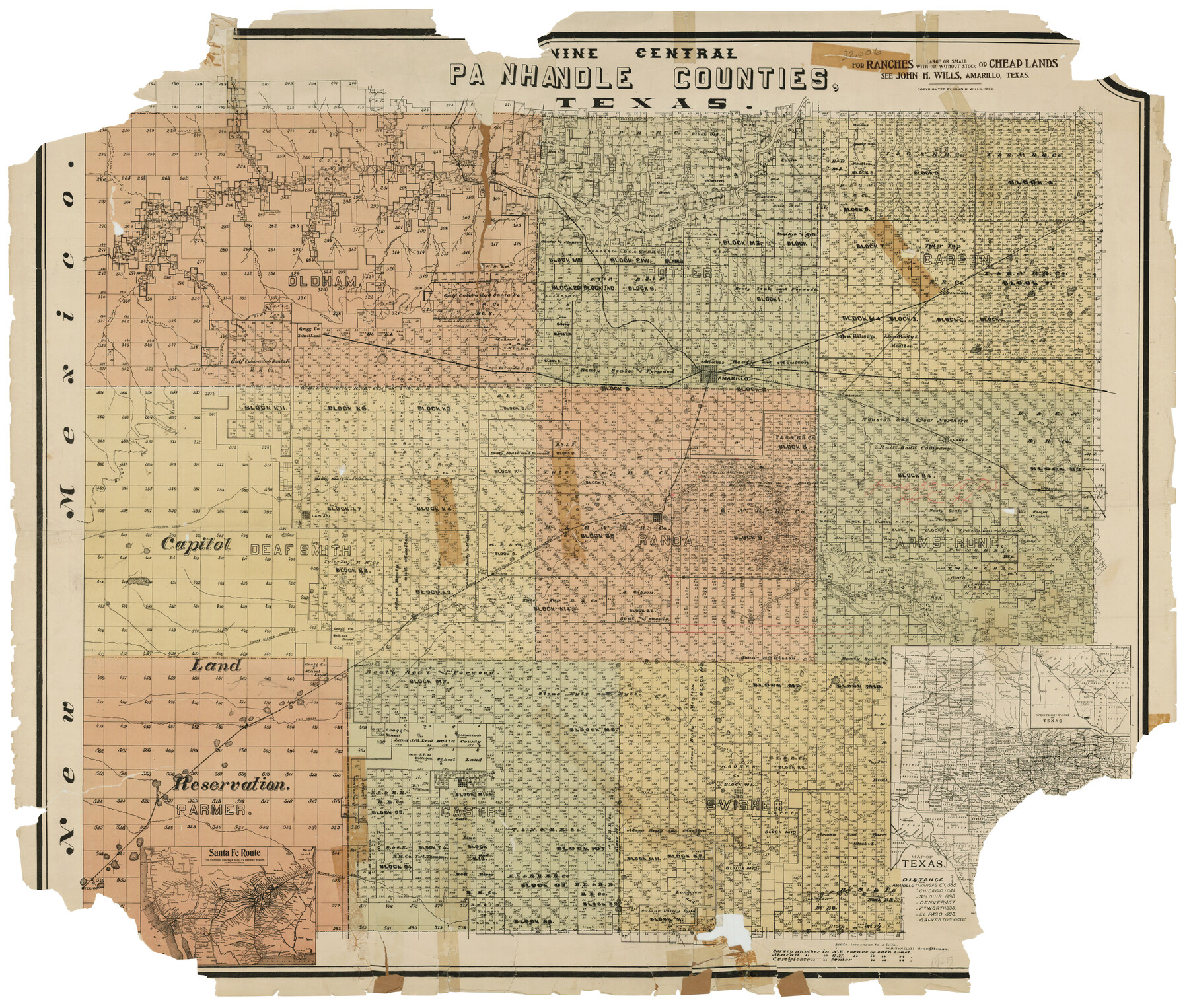 93045, Nine Central Panhandle Counties, Texas, Twichell Survey Records