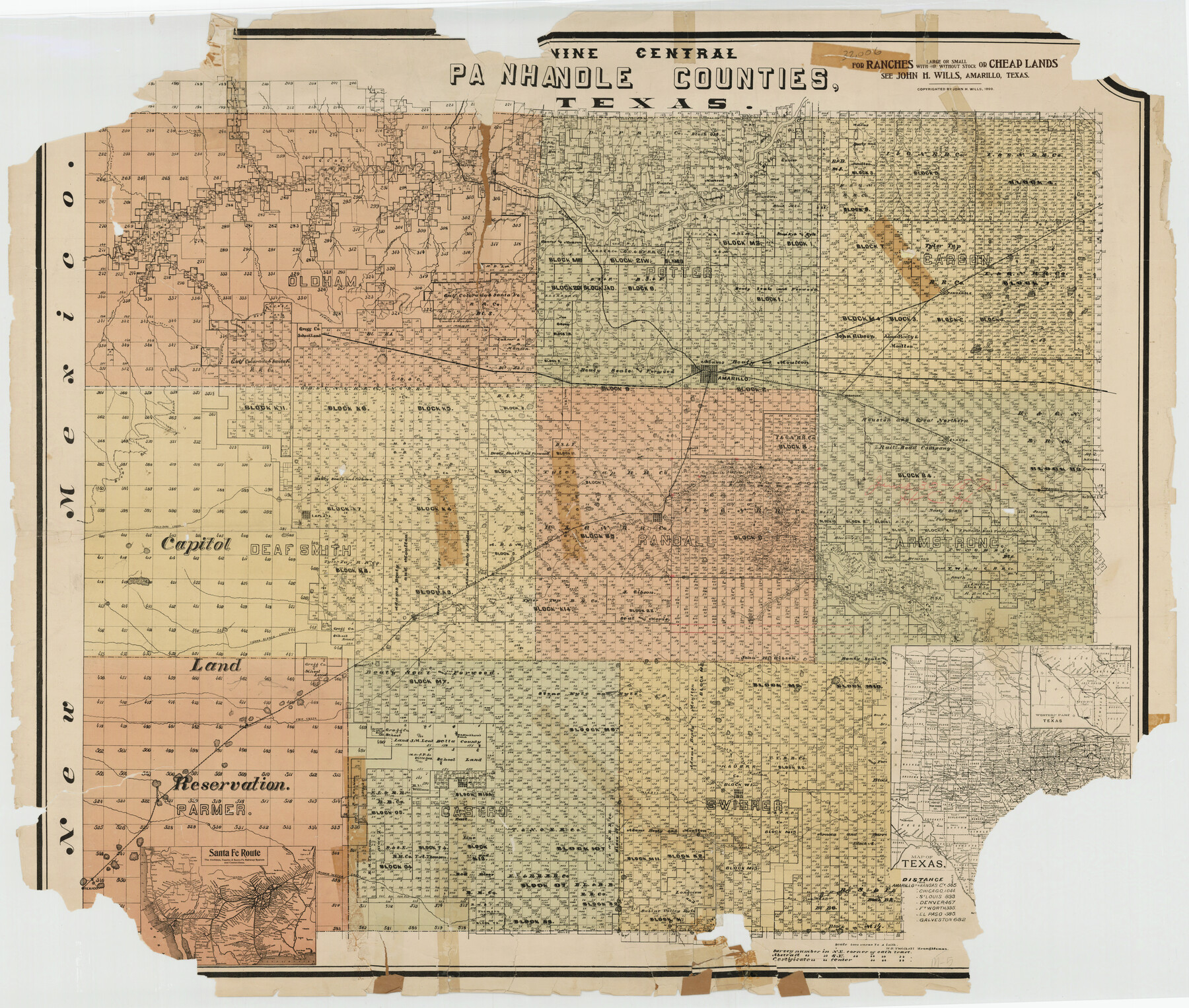 93045, Nine Central Panhandle Counties, Texas, Twichell Survey Records