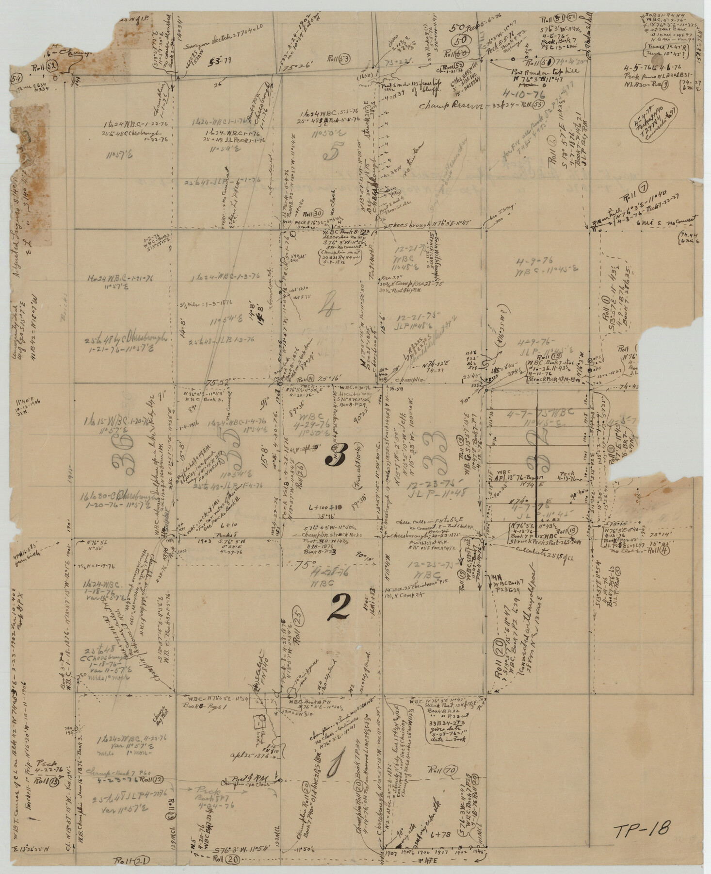 93054, [T. & P. Blocks 31-36, Townships 1N-5N], Twichell Survey Records