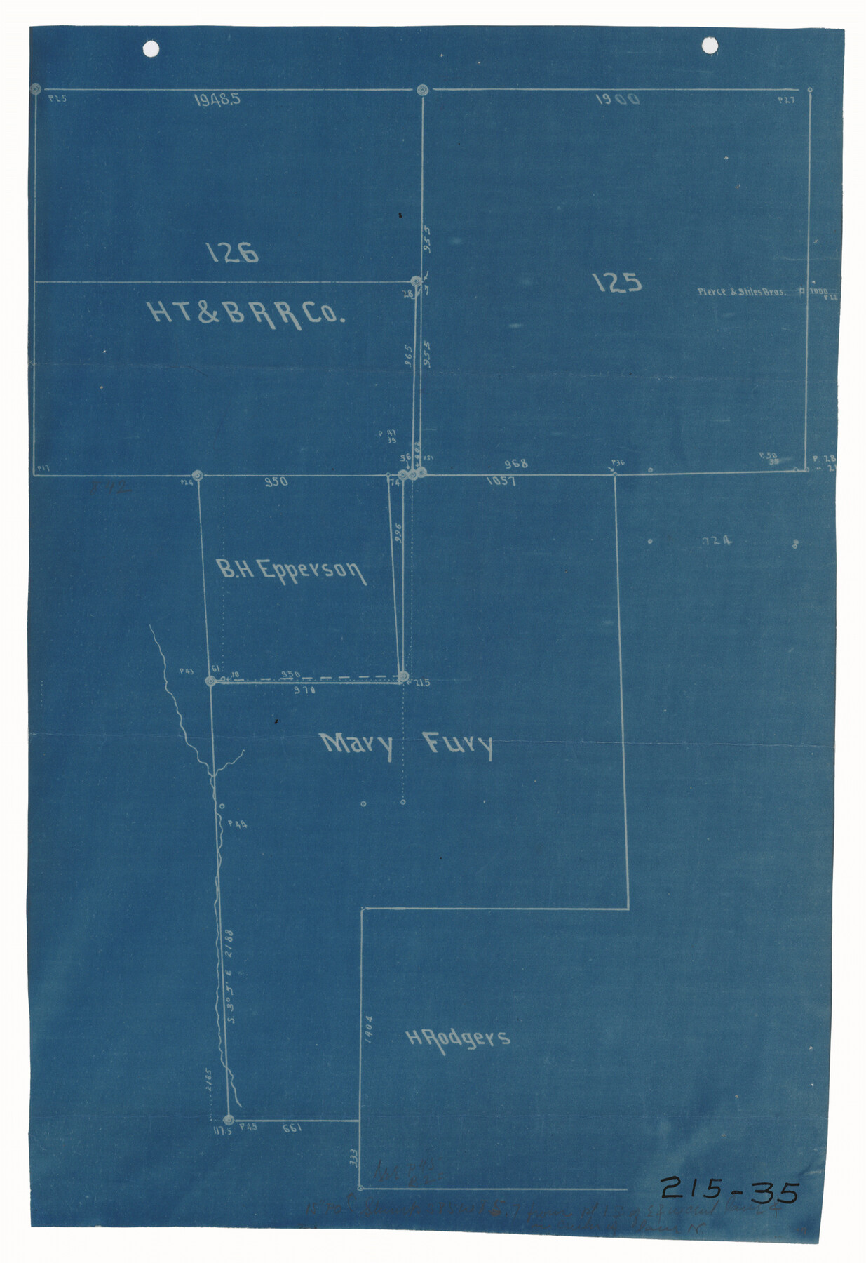 93068, [Mary Fury and B. H. Epperson surveys], Twichell Survey Records