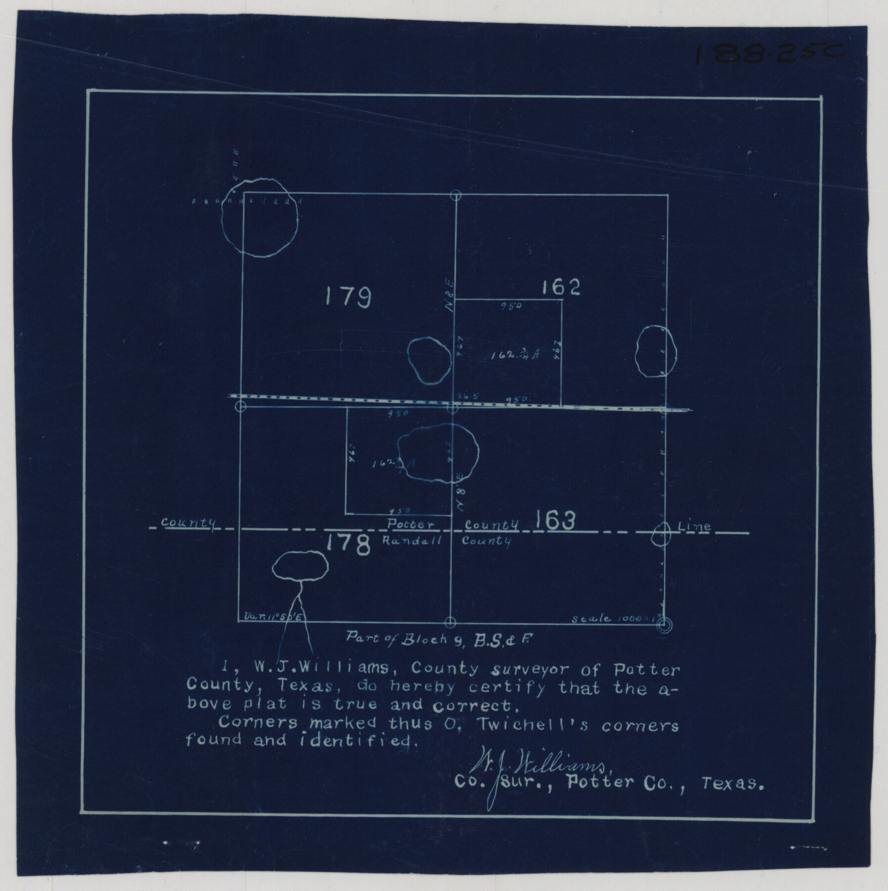 93094, [Sketch of Part of B. S. & F. Block 9], Twichell Survey Records