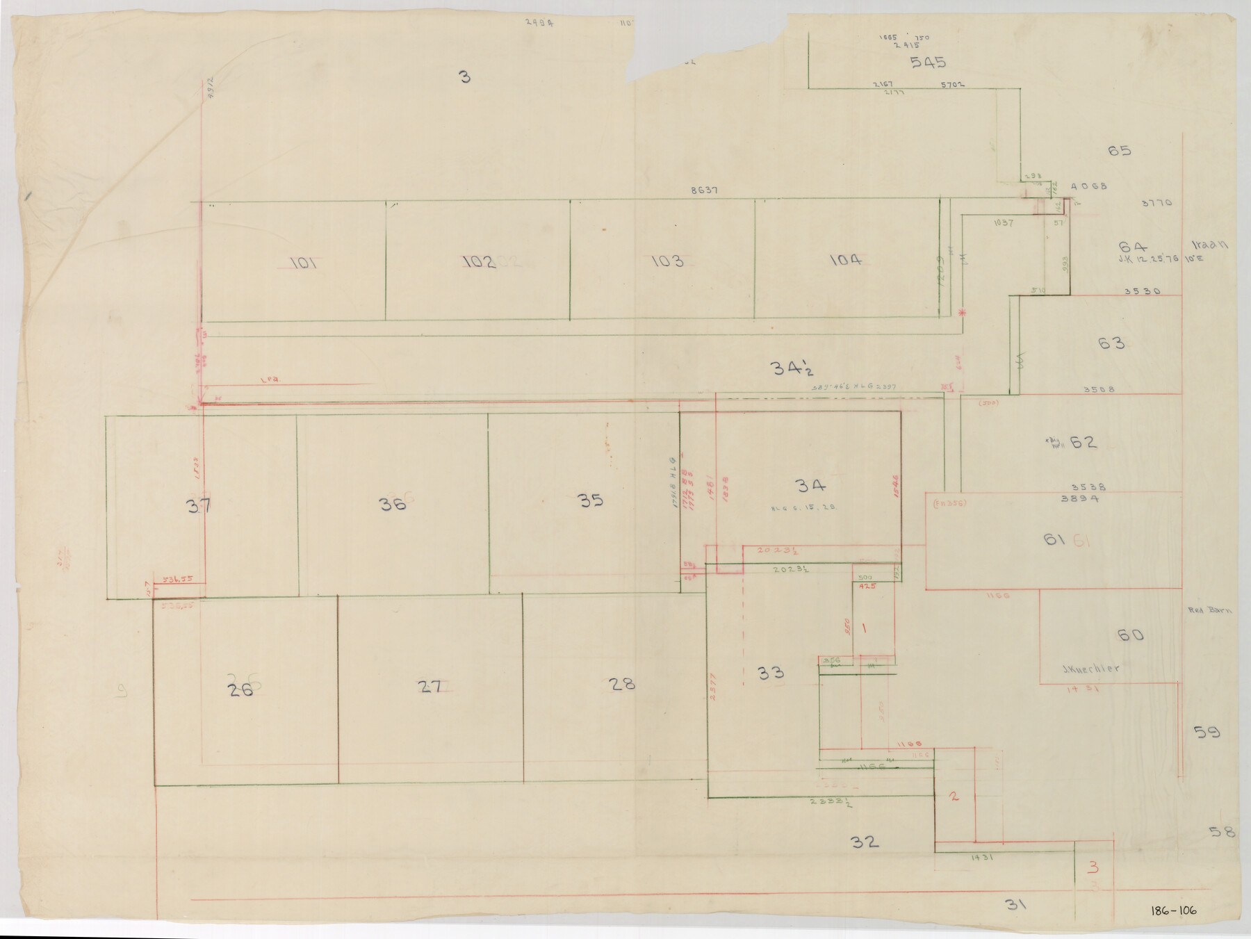 93115, [Southwest corner Runnels County School Land League 3 and vicinity], Twichell Survey Records