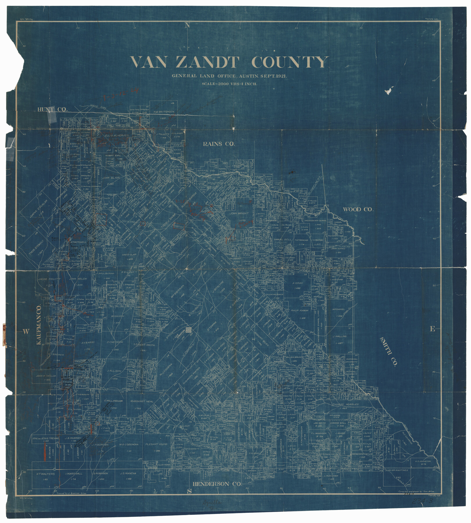 93124, Van Zandt County, Twichell Survey Records