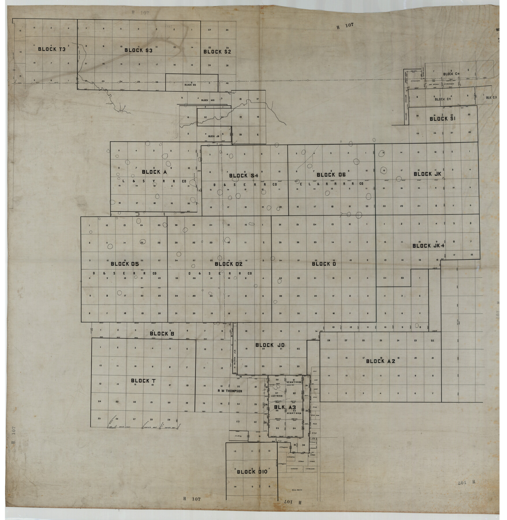 93205, [Sketch showing the Northwest part of Hale County and the Northeast part of Lamb County], Twichell Survey Records