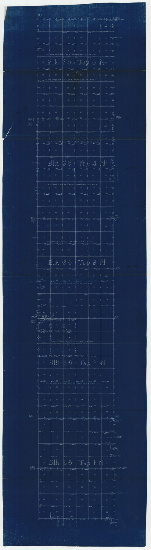 93207, [Map showing Block 35, Townships 1N-5N], Twichell Survey Records