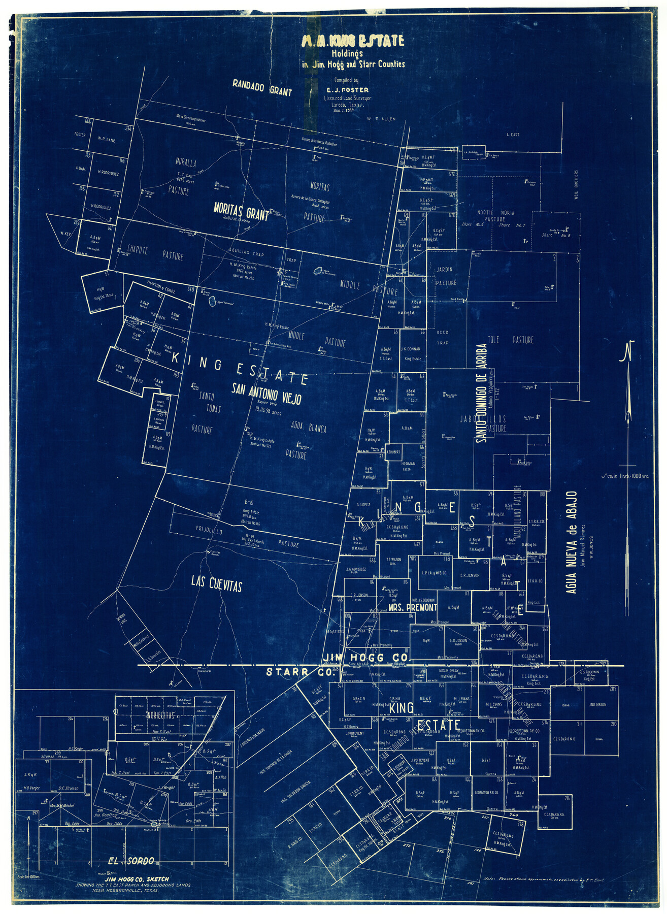 9321, Jim Hogg County Rolled Sketch EJ, General Map Collection