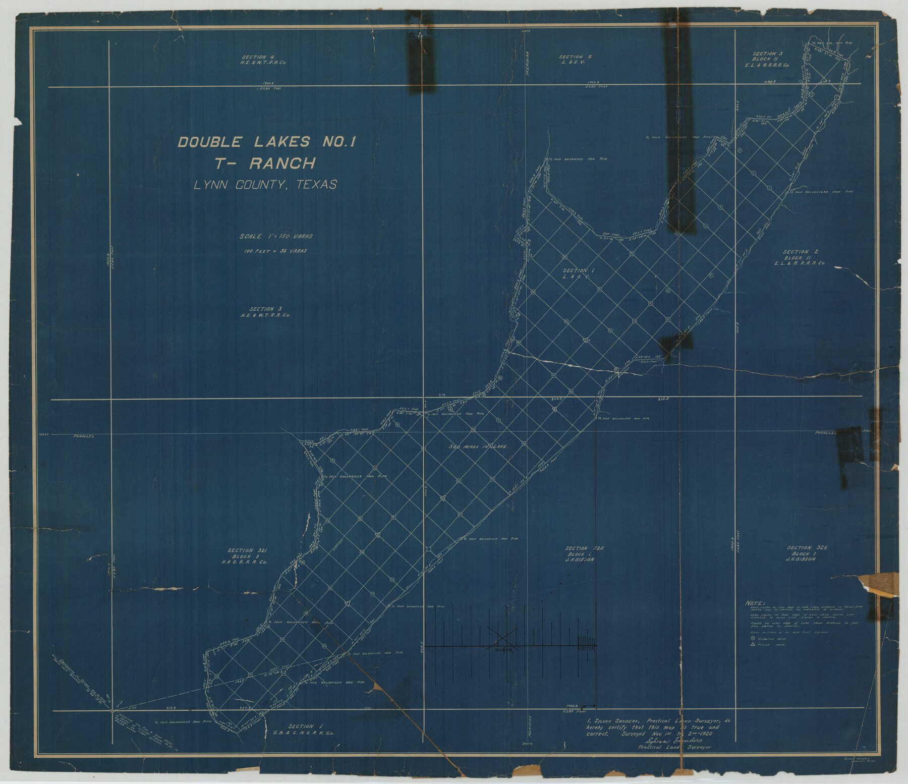 93216, Double Lakes No. 1 T-Ranch Lynn County, Texas, Twichell Survey Records