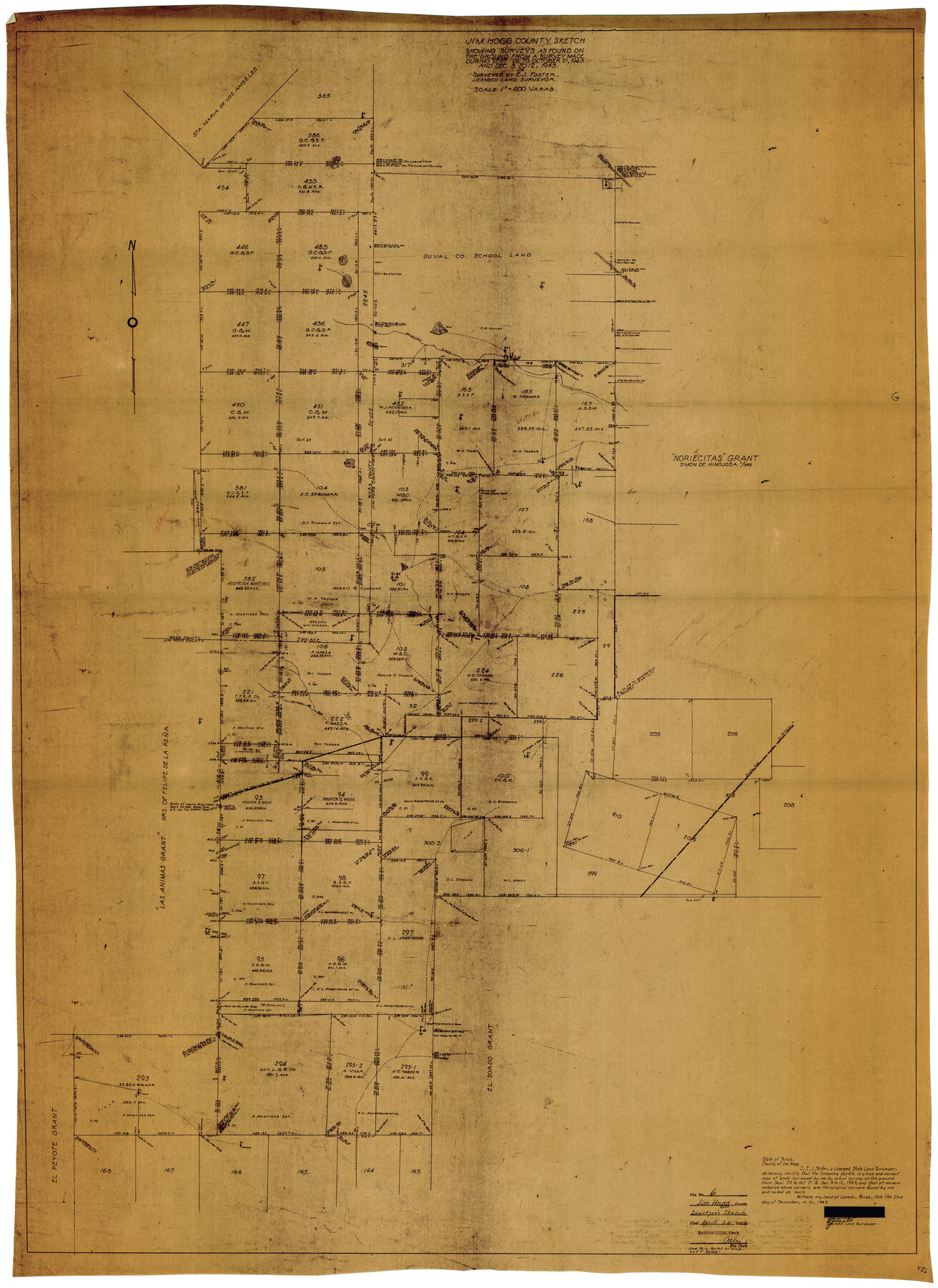 9322, Jim Hogg County Rolled Sketch 6, General Map Collection
