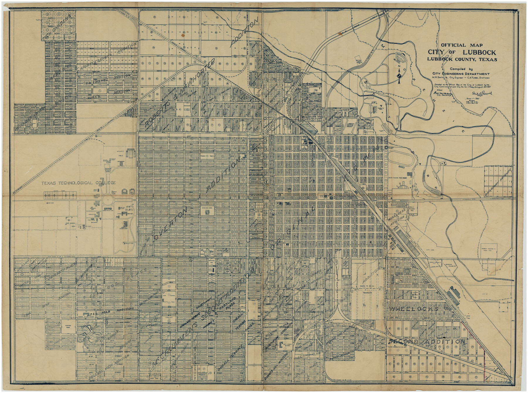 93220, Official Map City of Lubbock Lubbock County, Texas, Twichell Survey Records