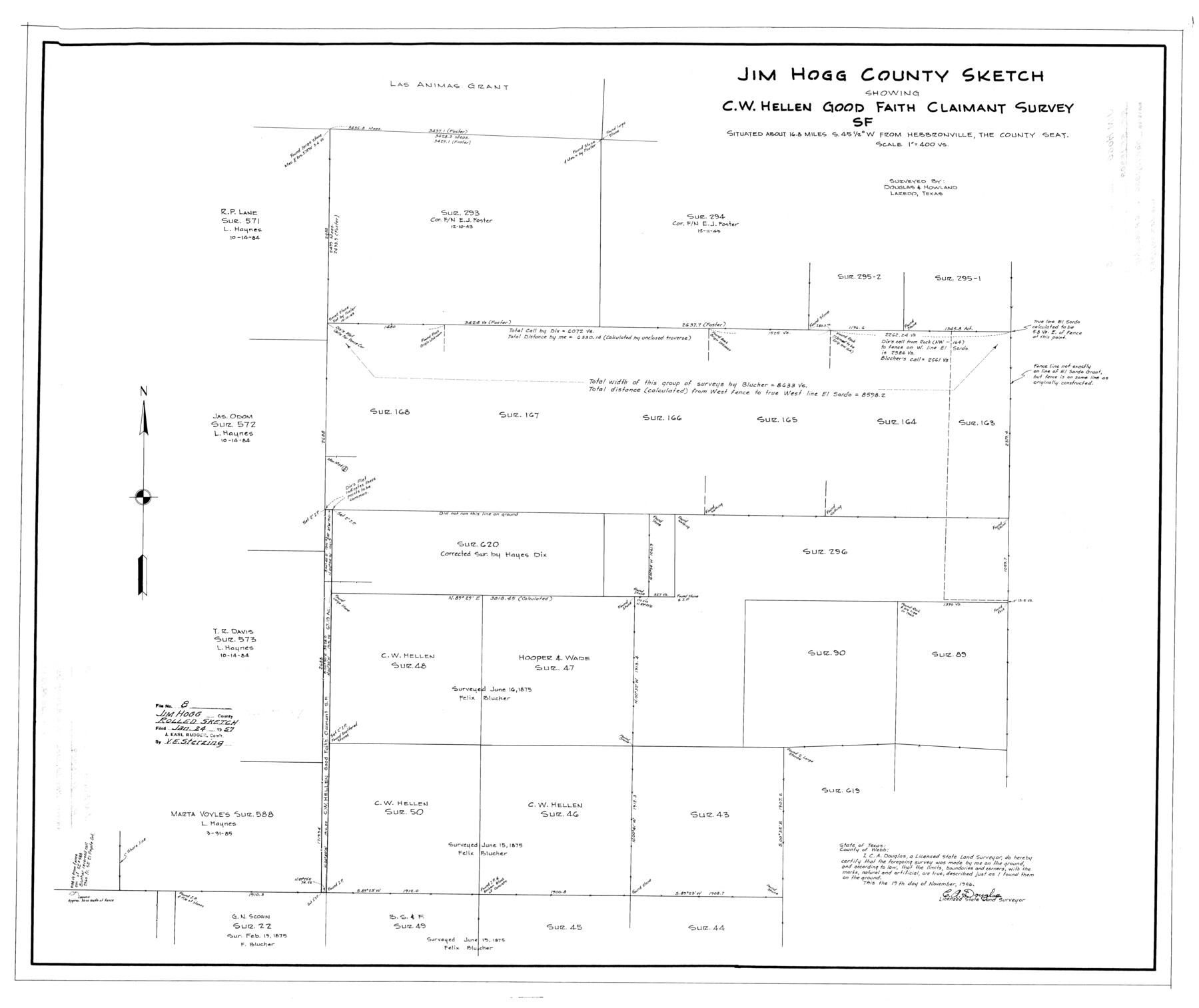 9323, Jim Hogg County Rolled Sketch 8, General Map Collection