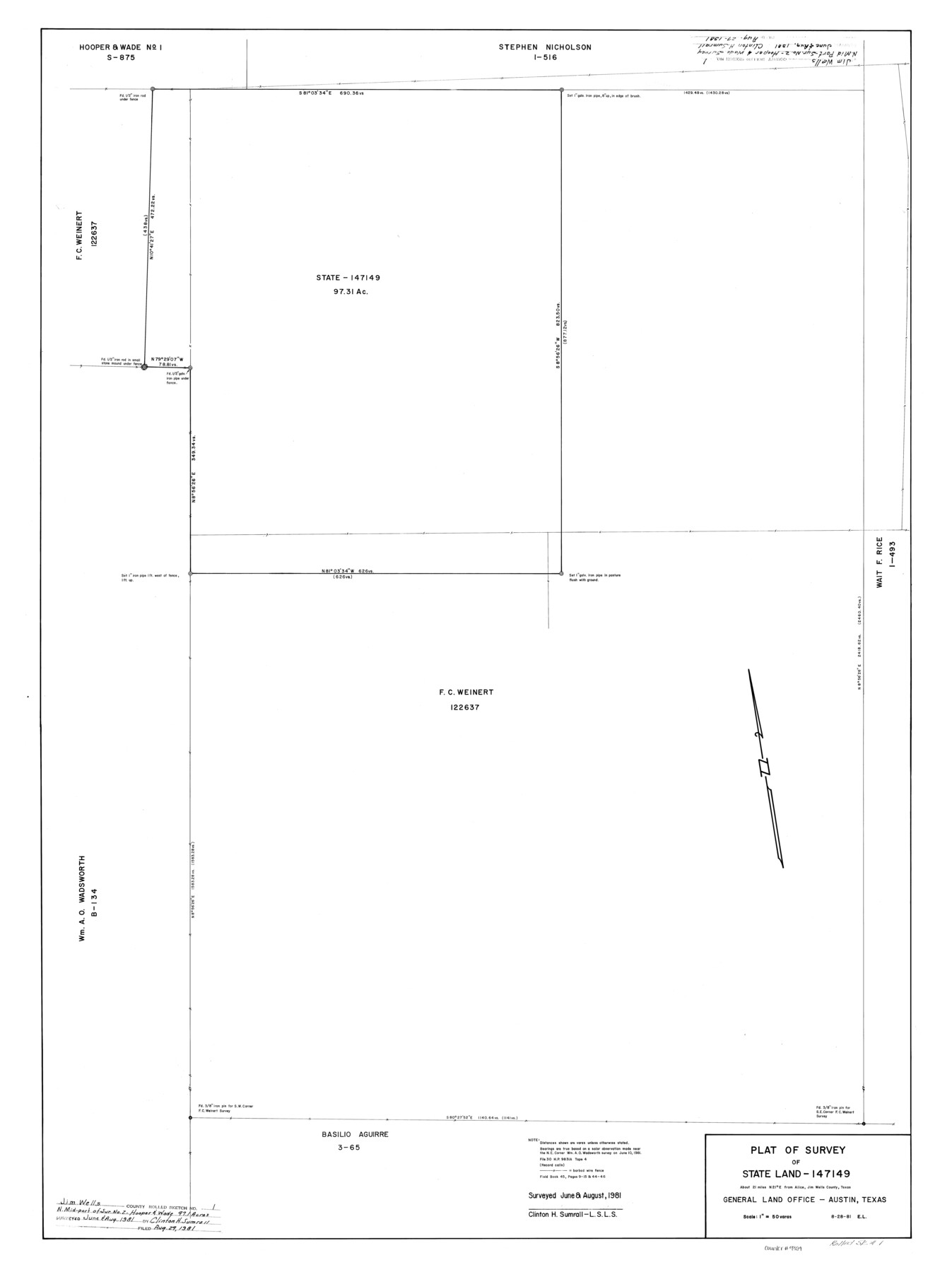 9324, Jim Wells County Rolled Sketch 1, General Map Collection