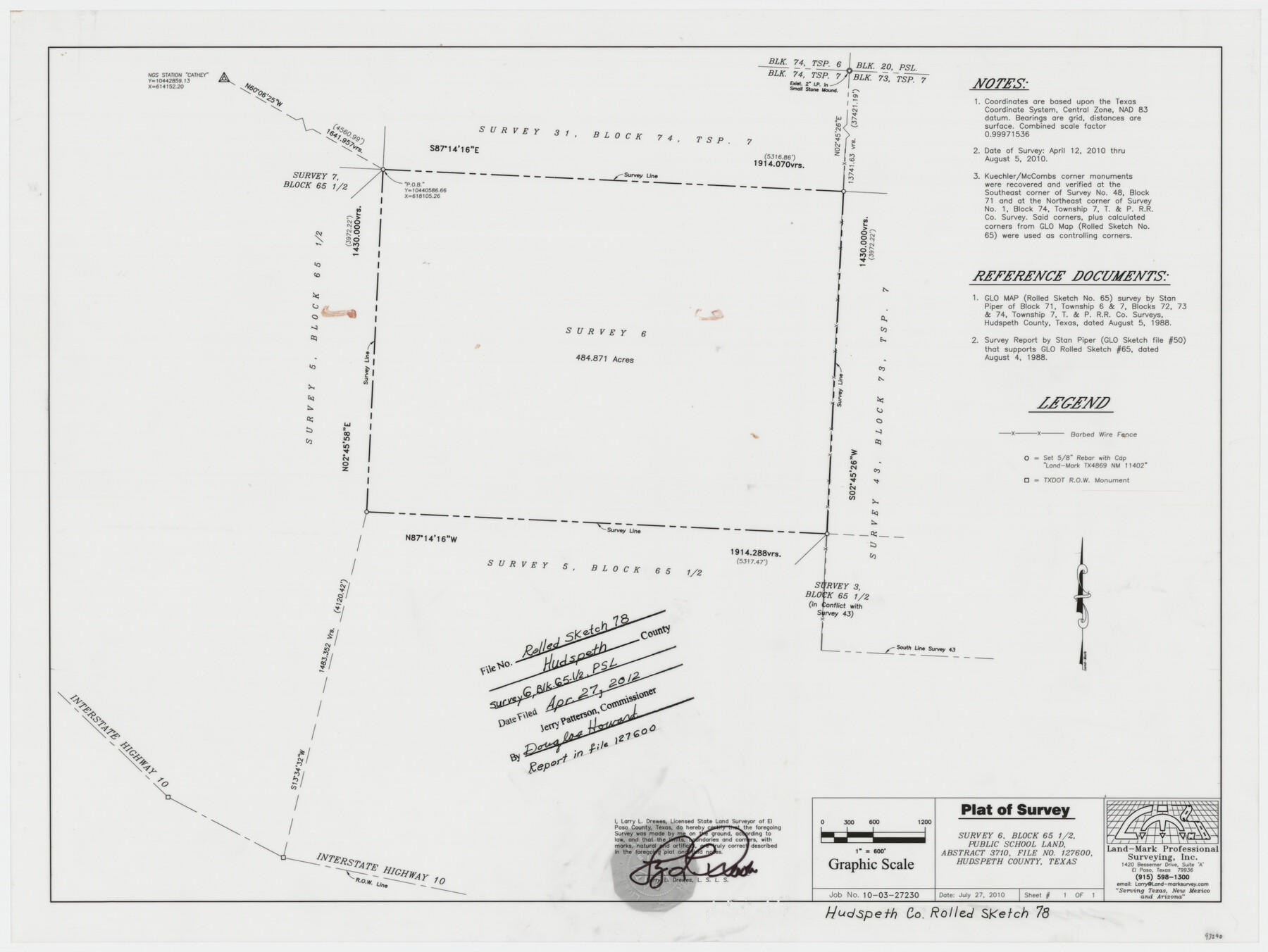 93290, Hudspeth County Rolled Sketch 78, General Map Collection