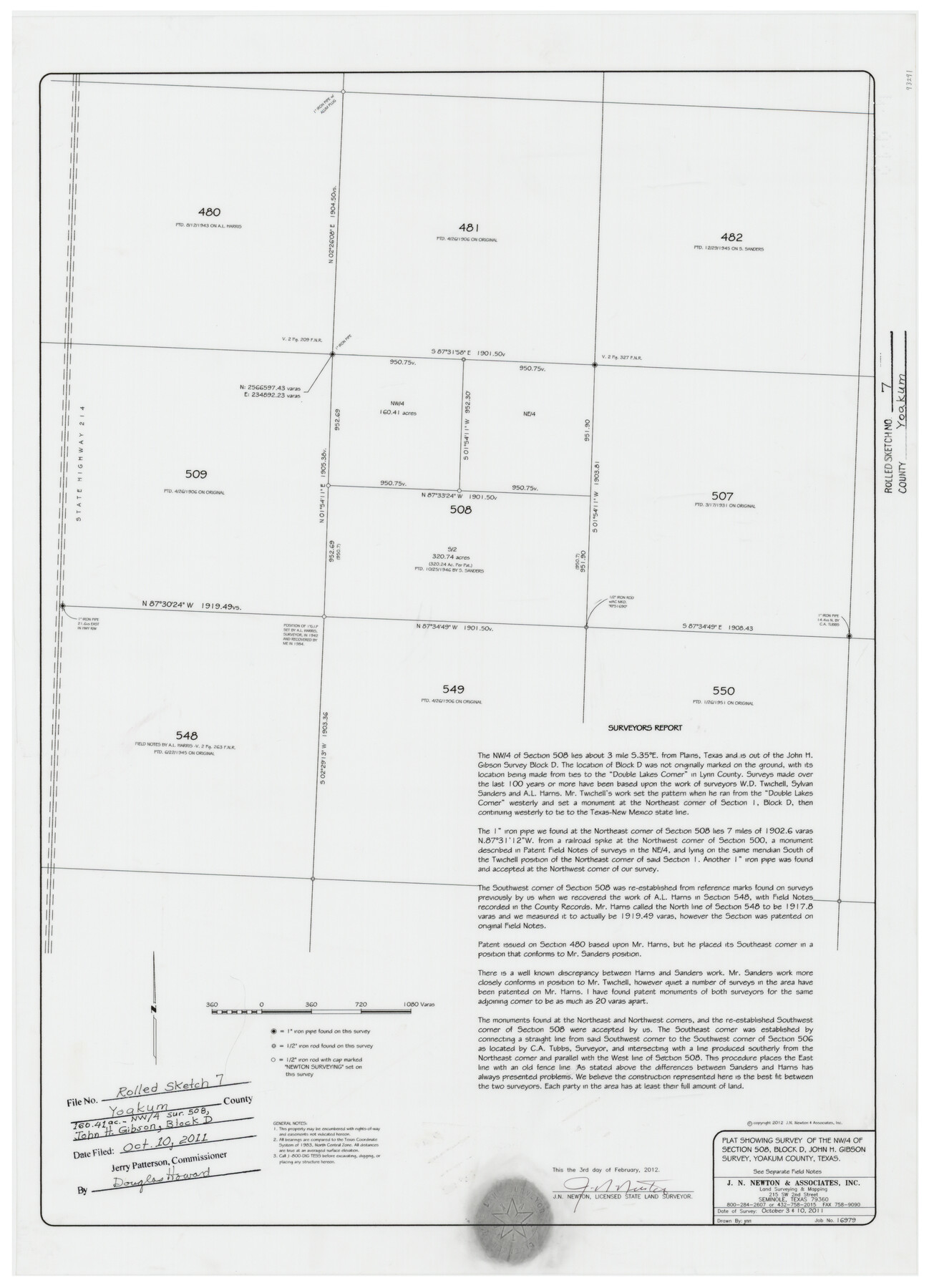 93291, Yoakum County Rolled Sketch 7, General Map Collection