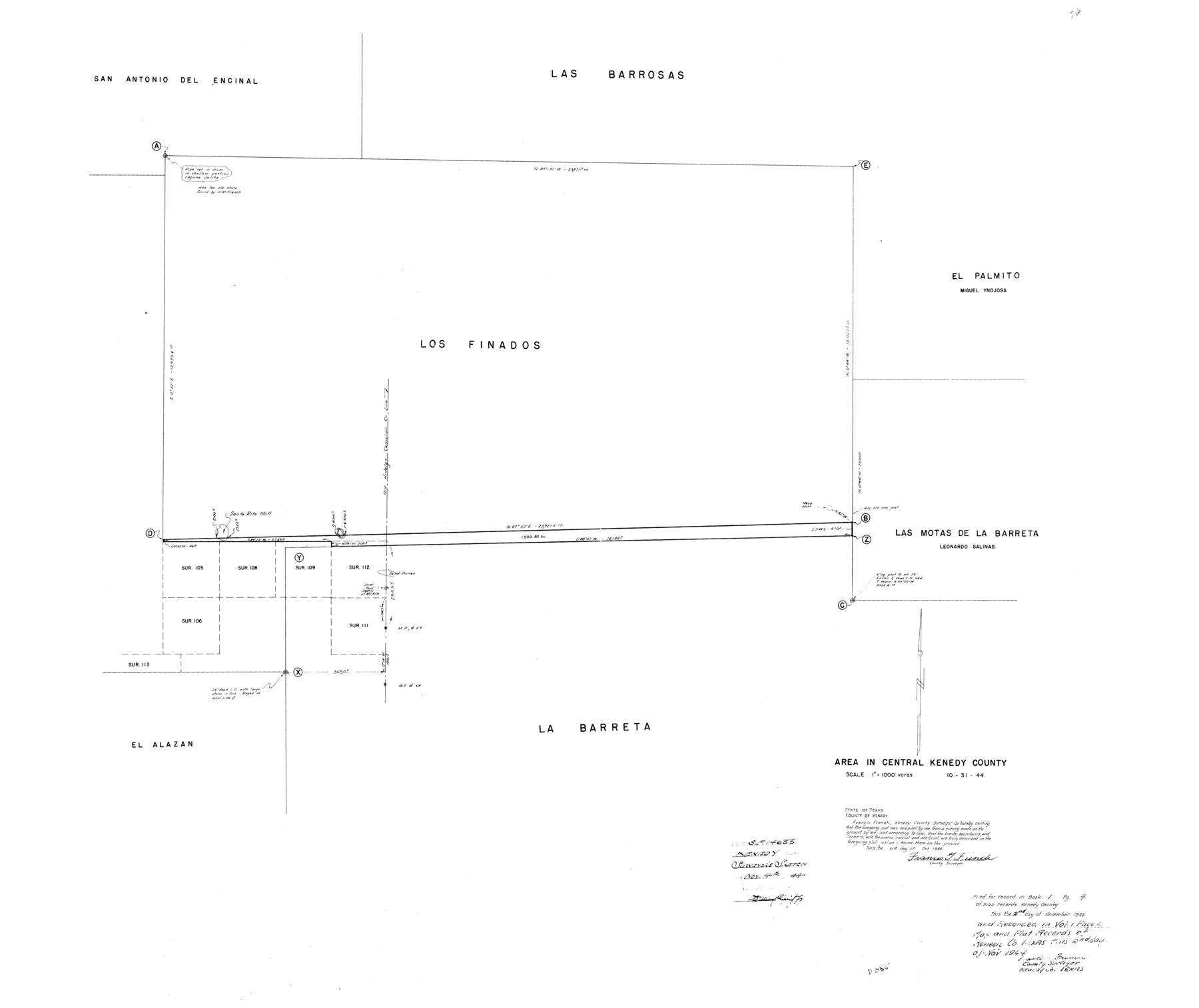 9333, Kenedy County Rolled Sketch 12, General Map Collection