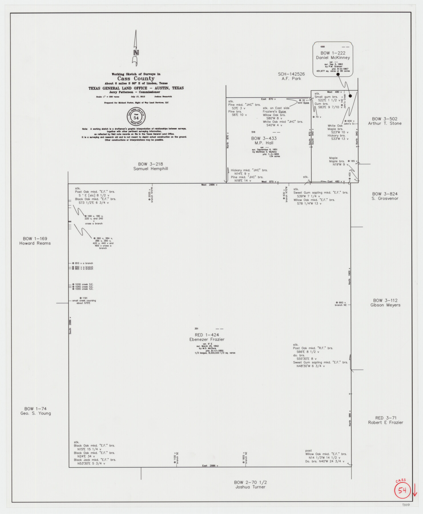 93337, Cass County Working Sketch 54, General Map Collection