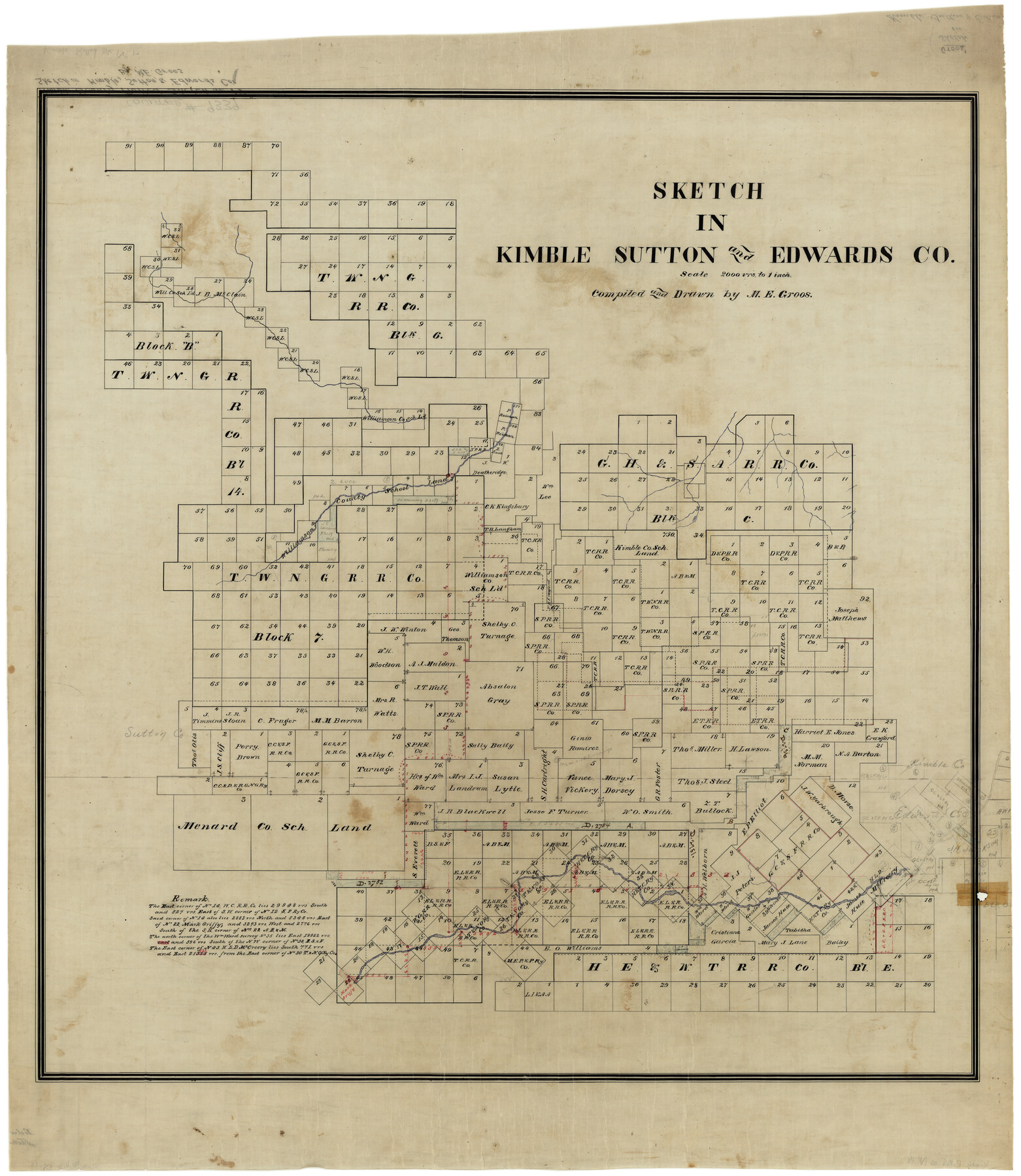9339, Kimble County Rolled Sketch 19, General Map Collection
