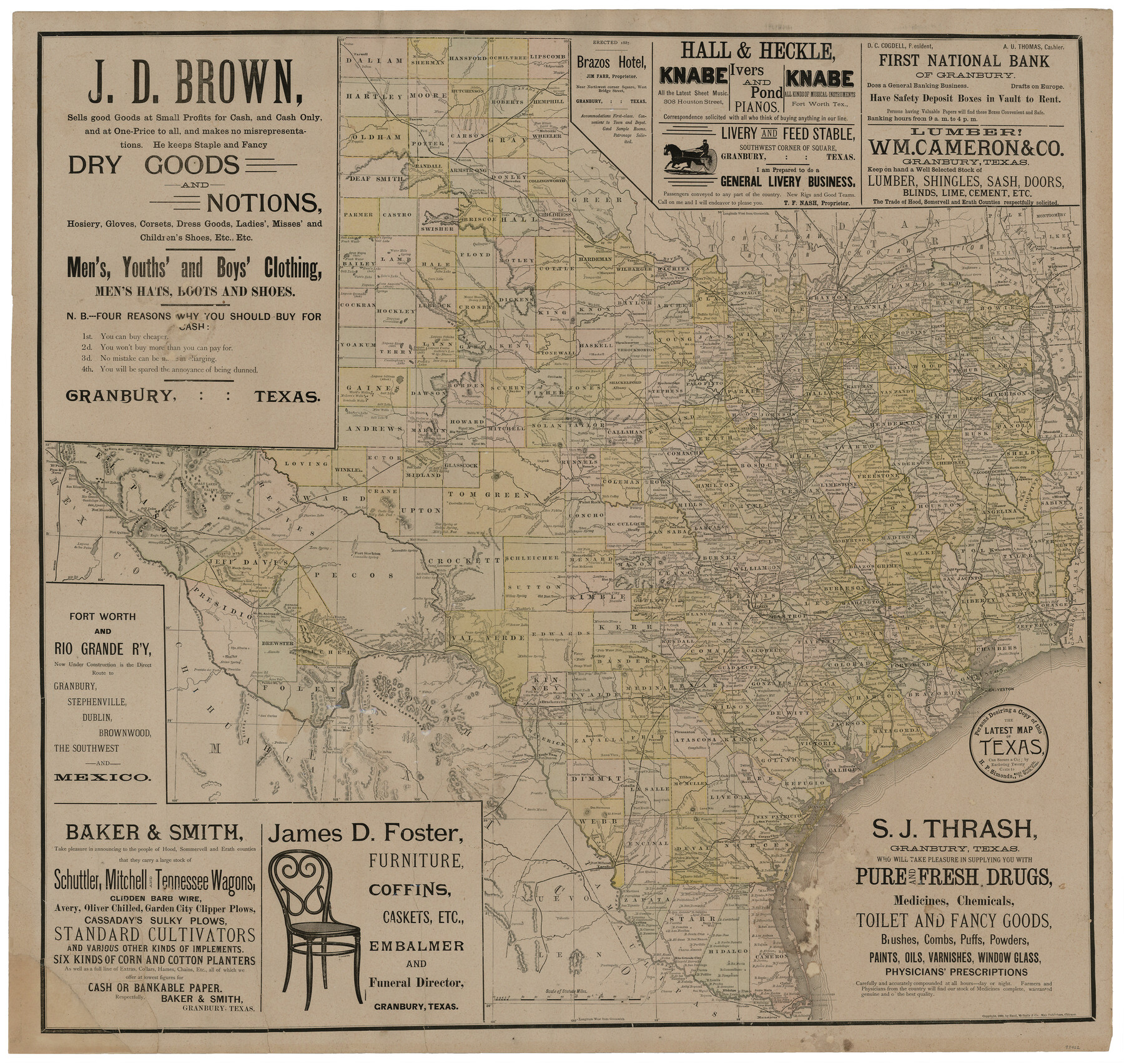 93422, The Latest Map of Texas, General Map Collection

