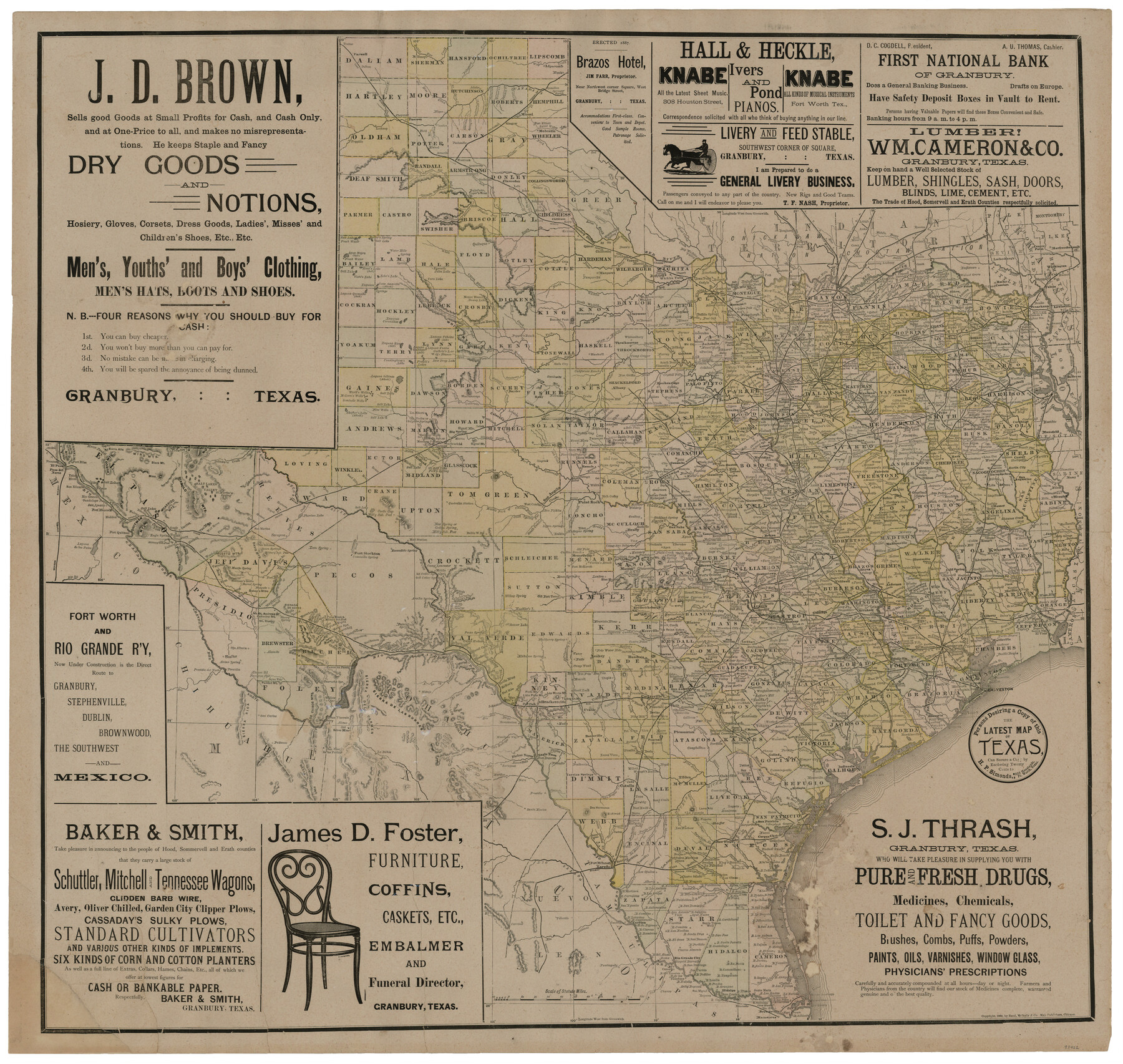 93422, The Latest Map of Texas, General Map Collection