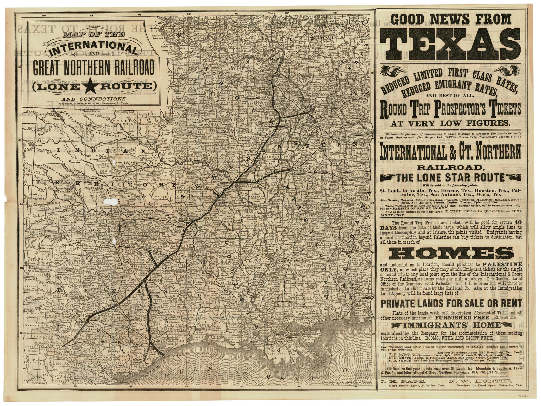 93462, International and Great Northern Railroad Lone Star Route and Connections, General Map Collection