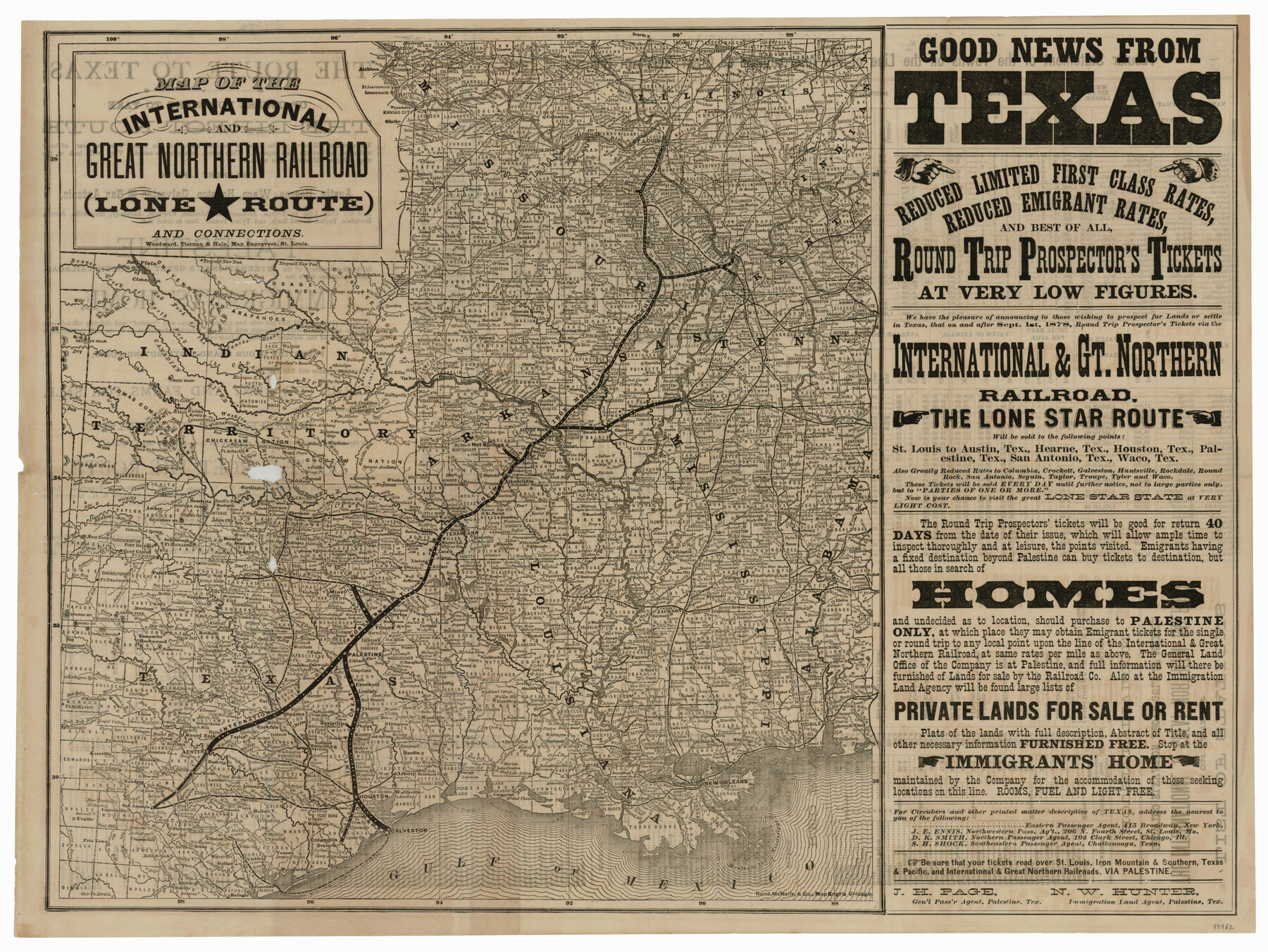 93462, International and Great Northern Railroad Lone Star Route and Connections, General Map Collection