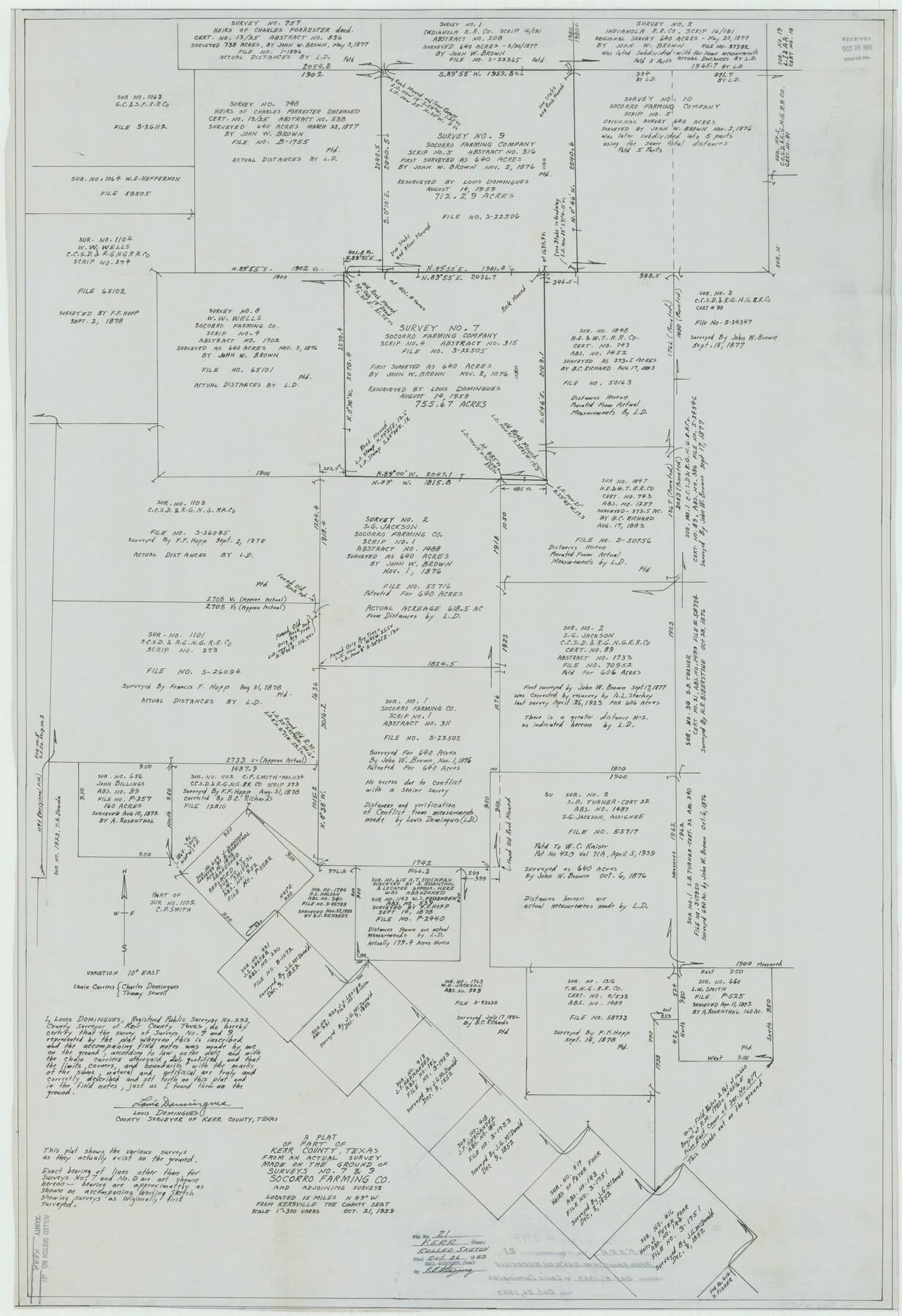 9348, Kerr County Rolled Sketch 21, General Map Collection