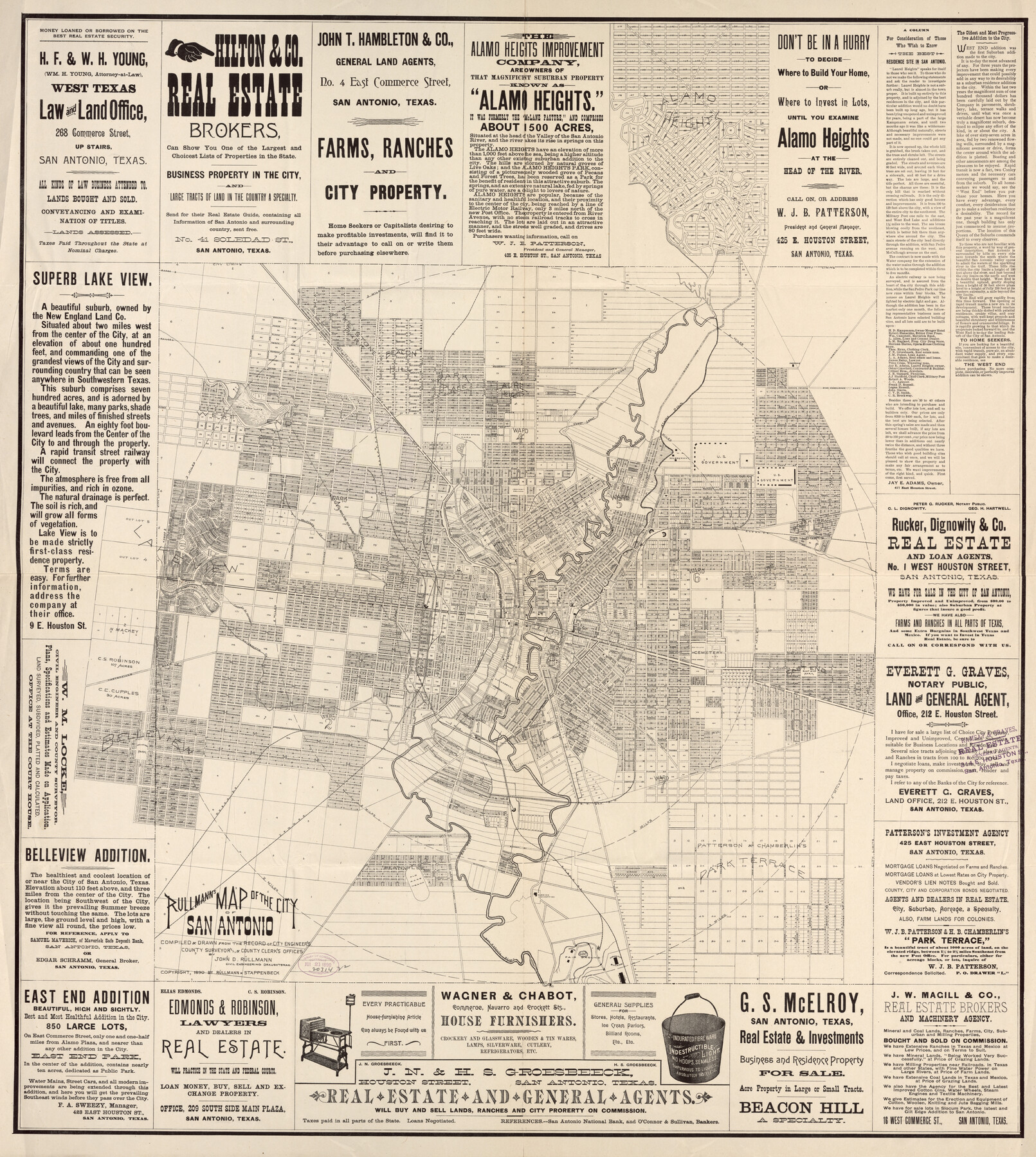 93555, Rullmann's map of the city of San Antonio, Library of Congress