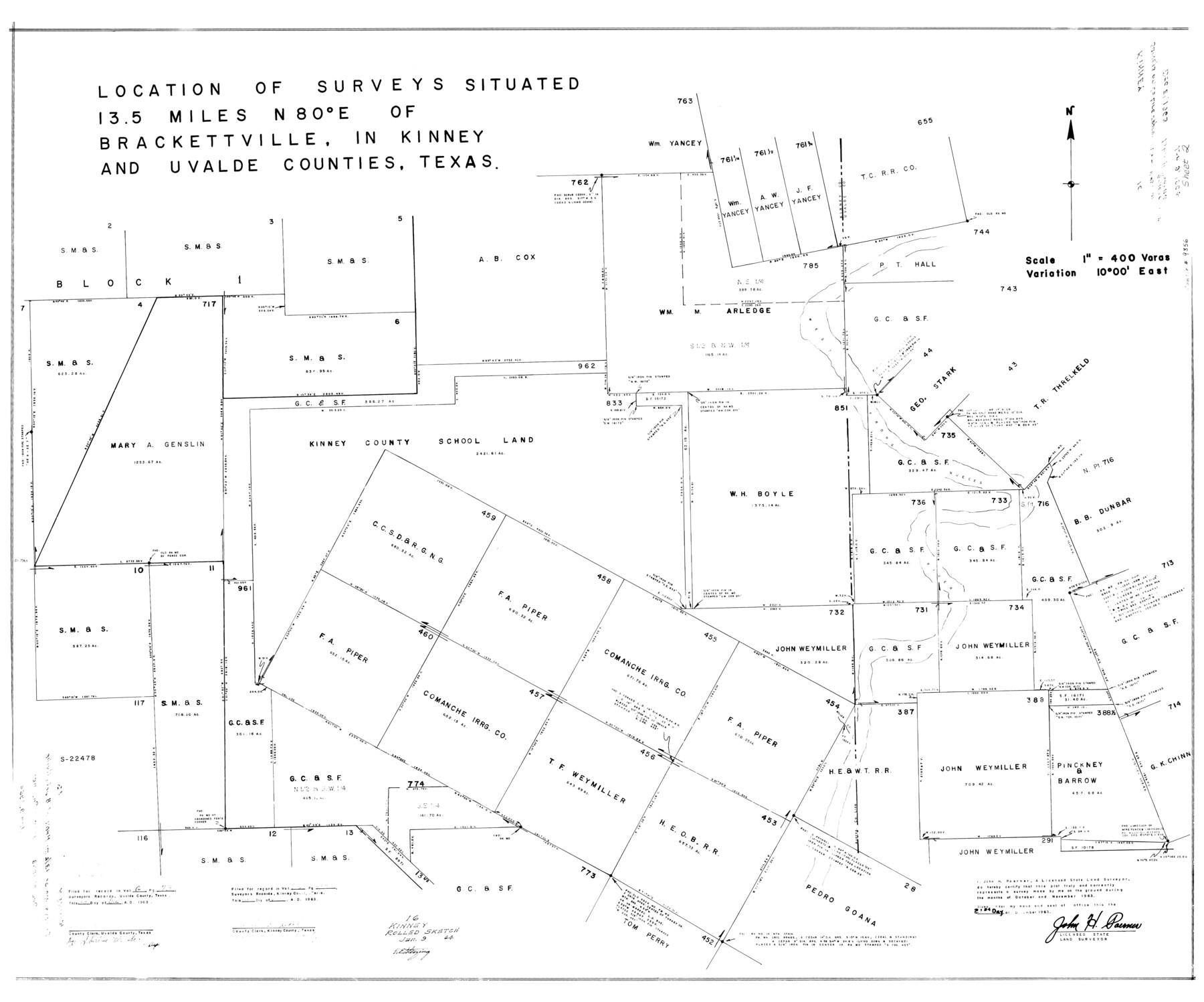 9356, Kinney County Rolled Sketch 16, General Map Collection