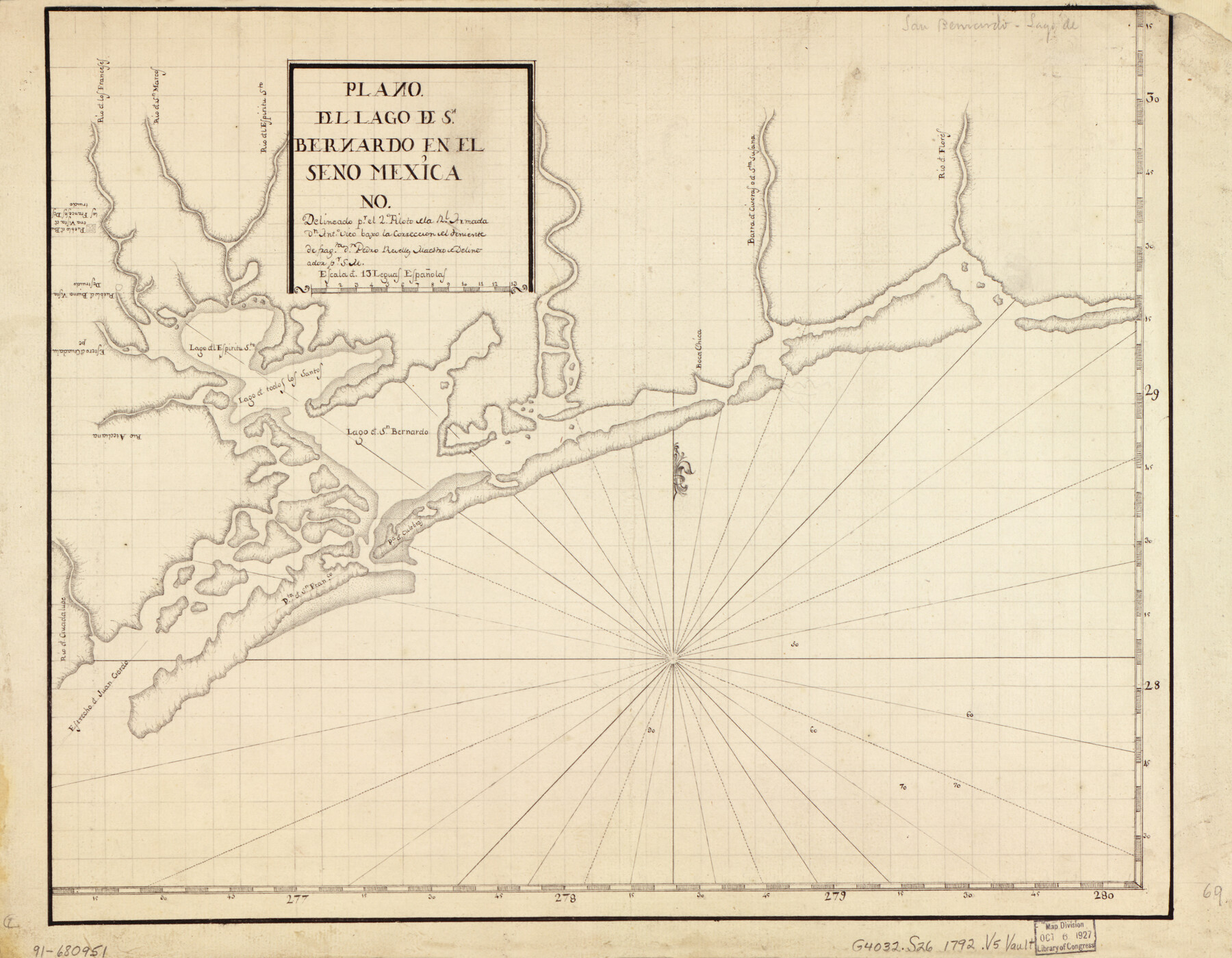 93617, Plano del Lago de Sn. Bernardo en el Seno Mexicano, Library of Congress