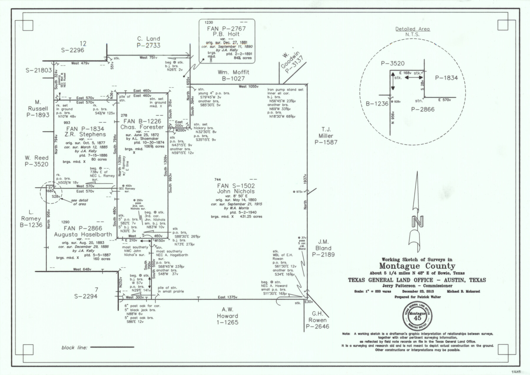 93649, Montague County Working Sketch 45, General Map Collection