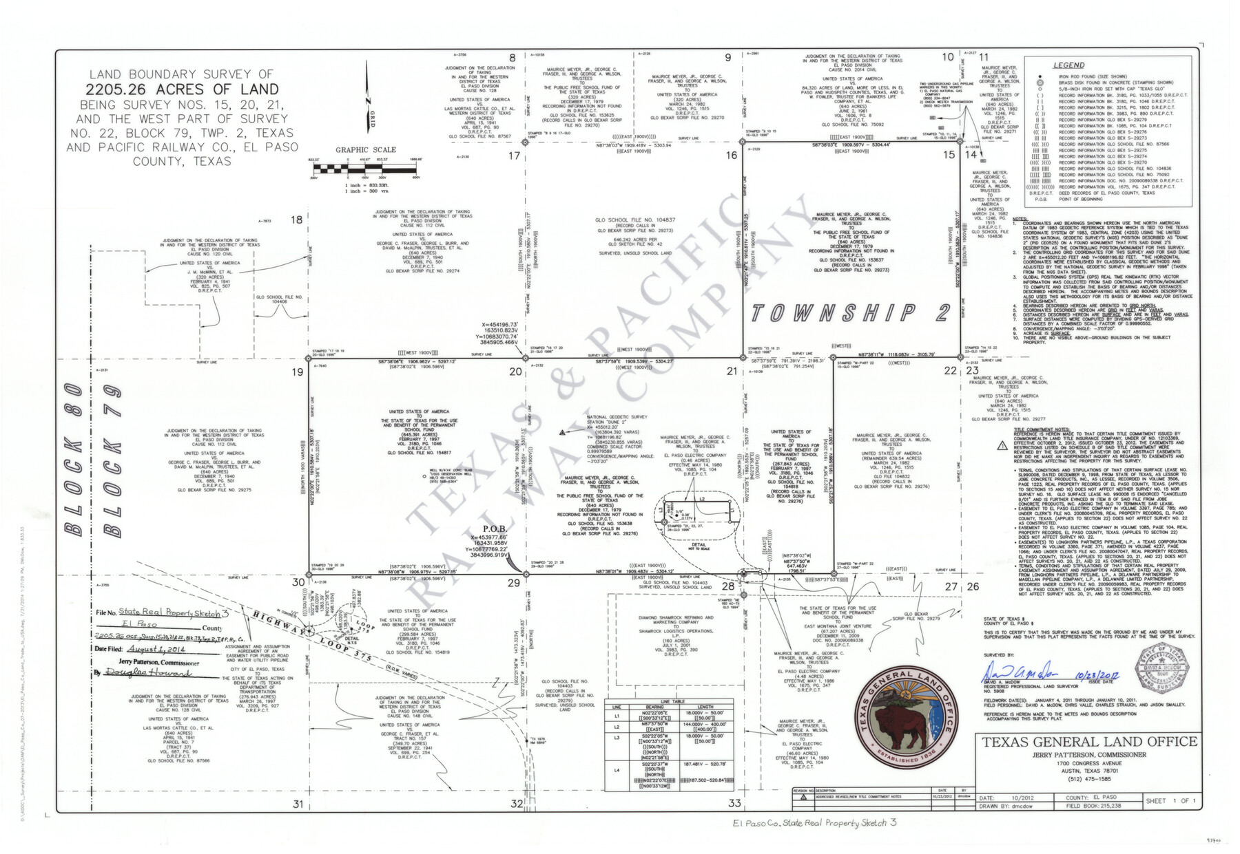 93700, El Paso County State Real Property Sketch 3, General Map Collection