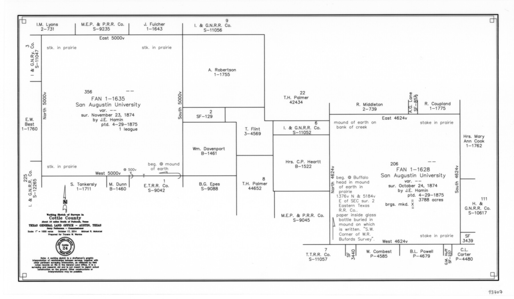 93707, Cottle County Working Sketch 24, General Map Collection