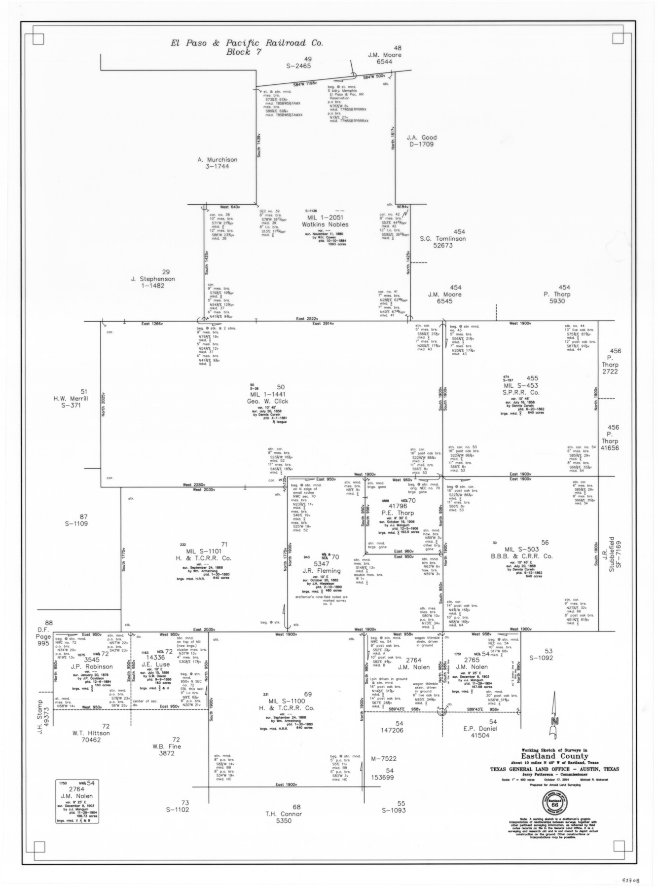 93708, Eastland County Working Sketch 66, General Map Collection