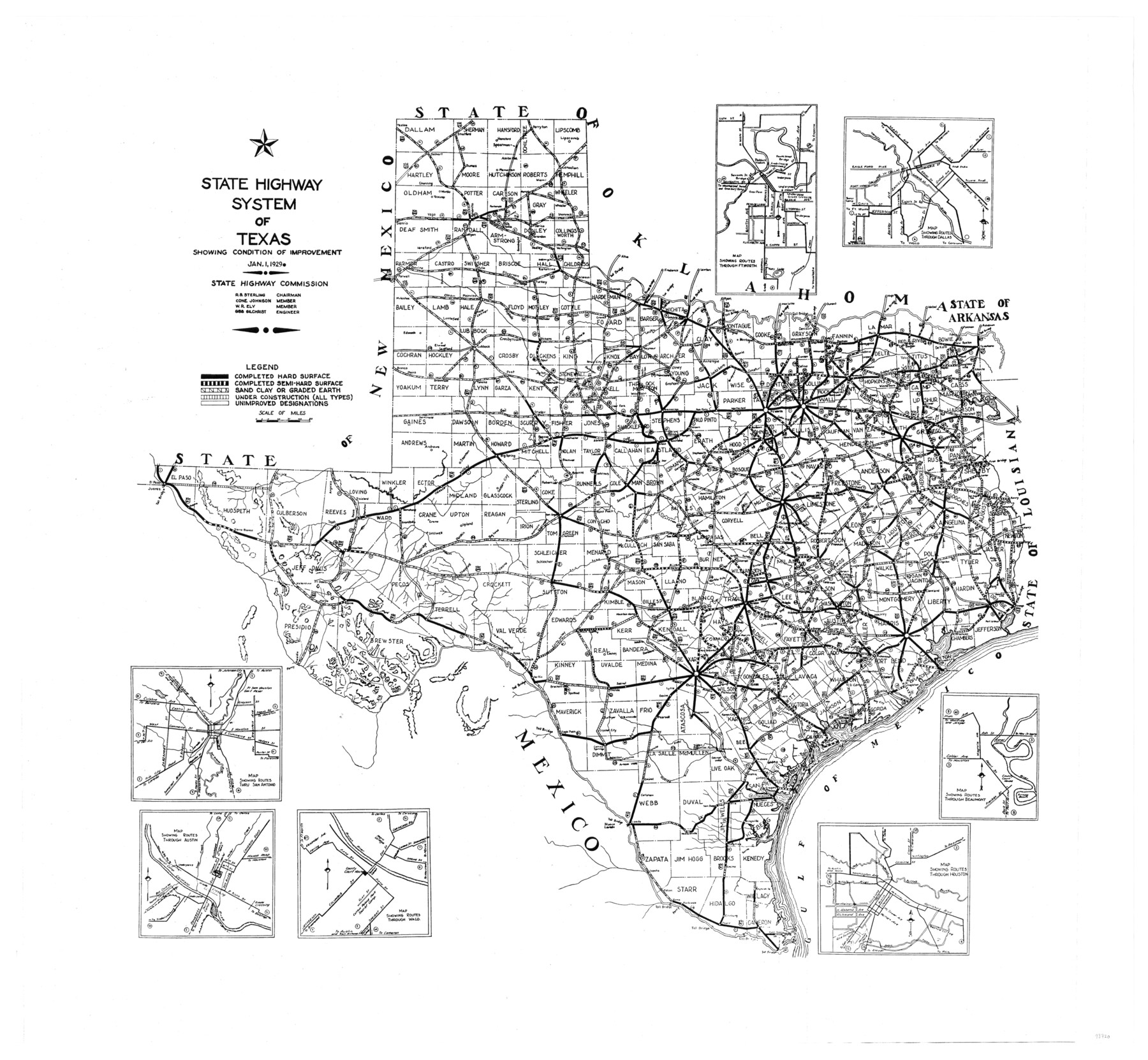 93720, State Highway System of Texas Showing Condition of Improvement, General Map Collection