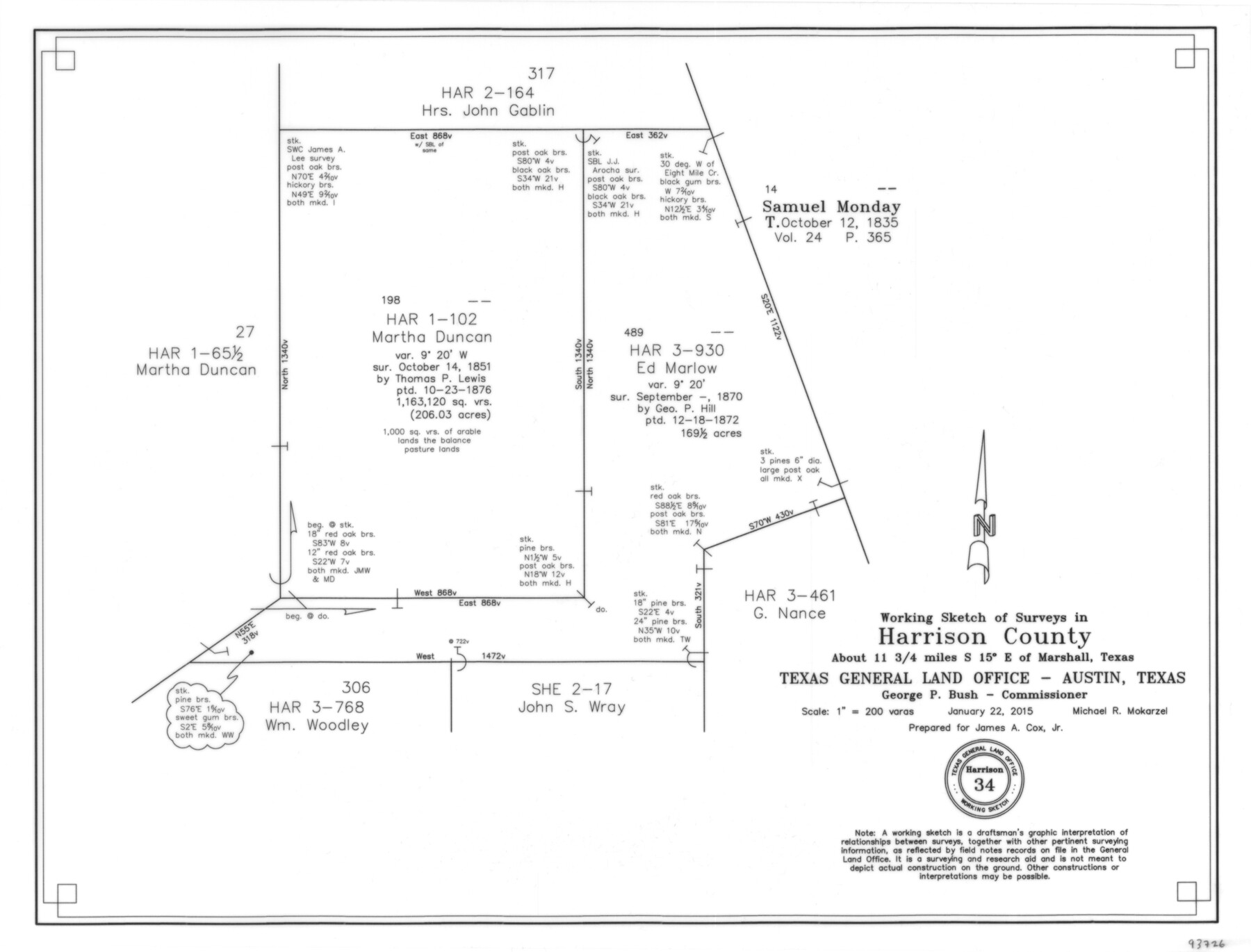 93726, Harrison County Working Sketch 34, General Map Collection