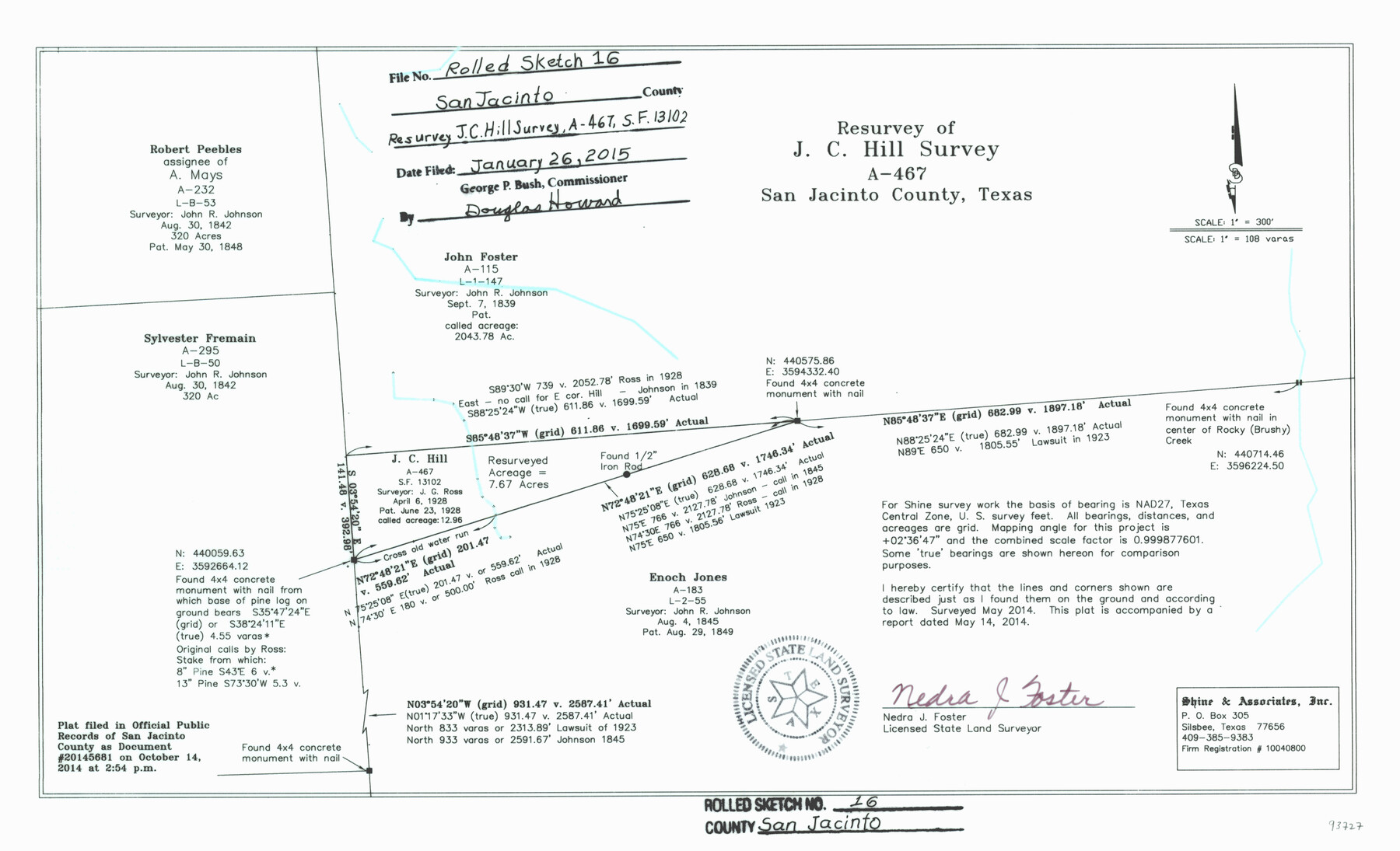 93727, San Jacinto County Rolled Sketch 16, General Map Collection