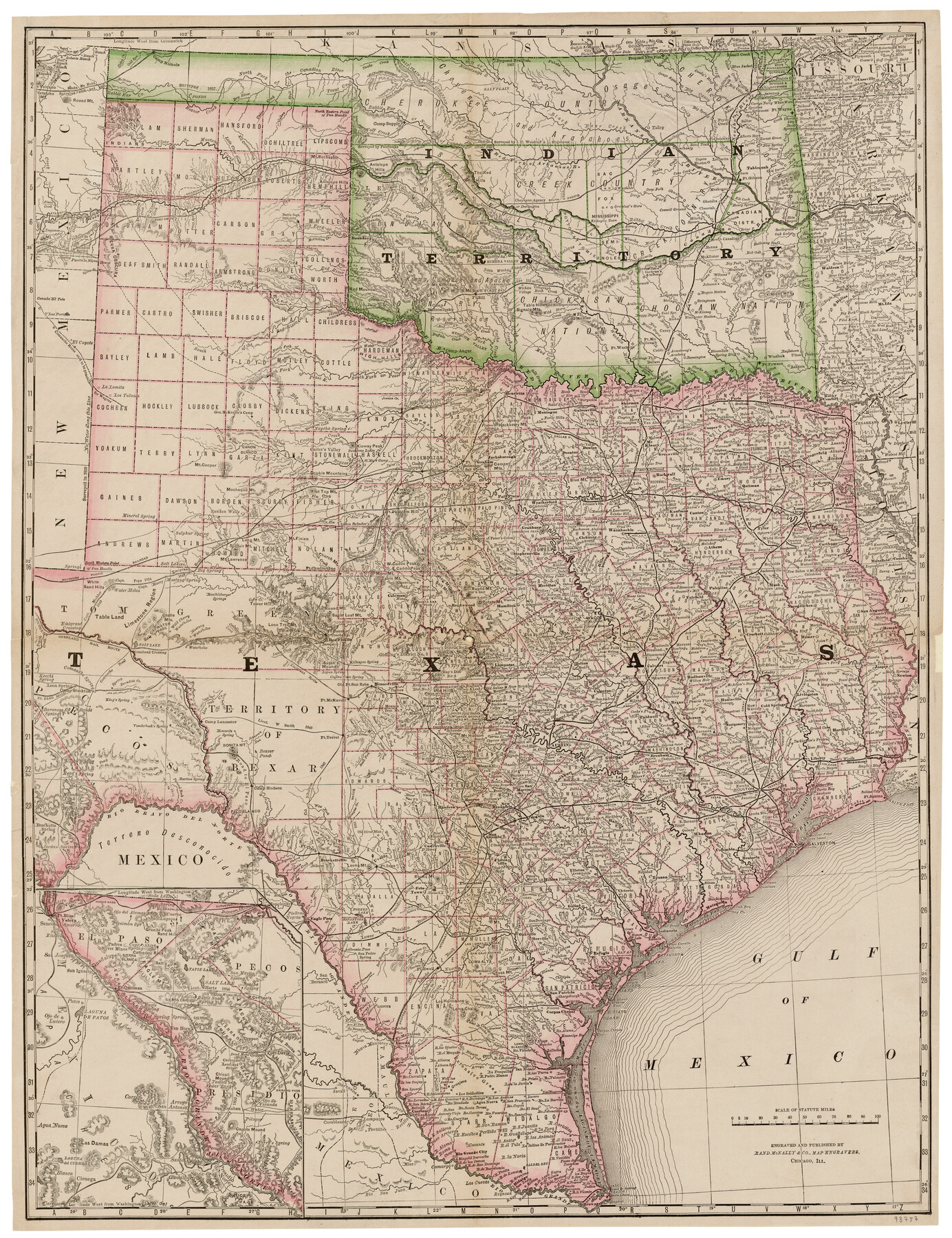 93757, [Map of Texas and Indian Territory], General Map Collection