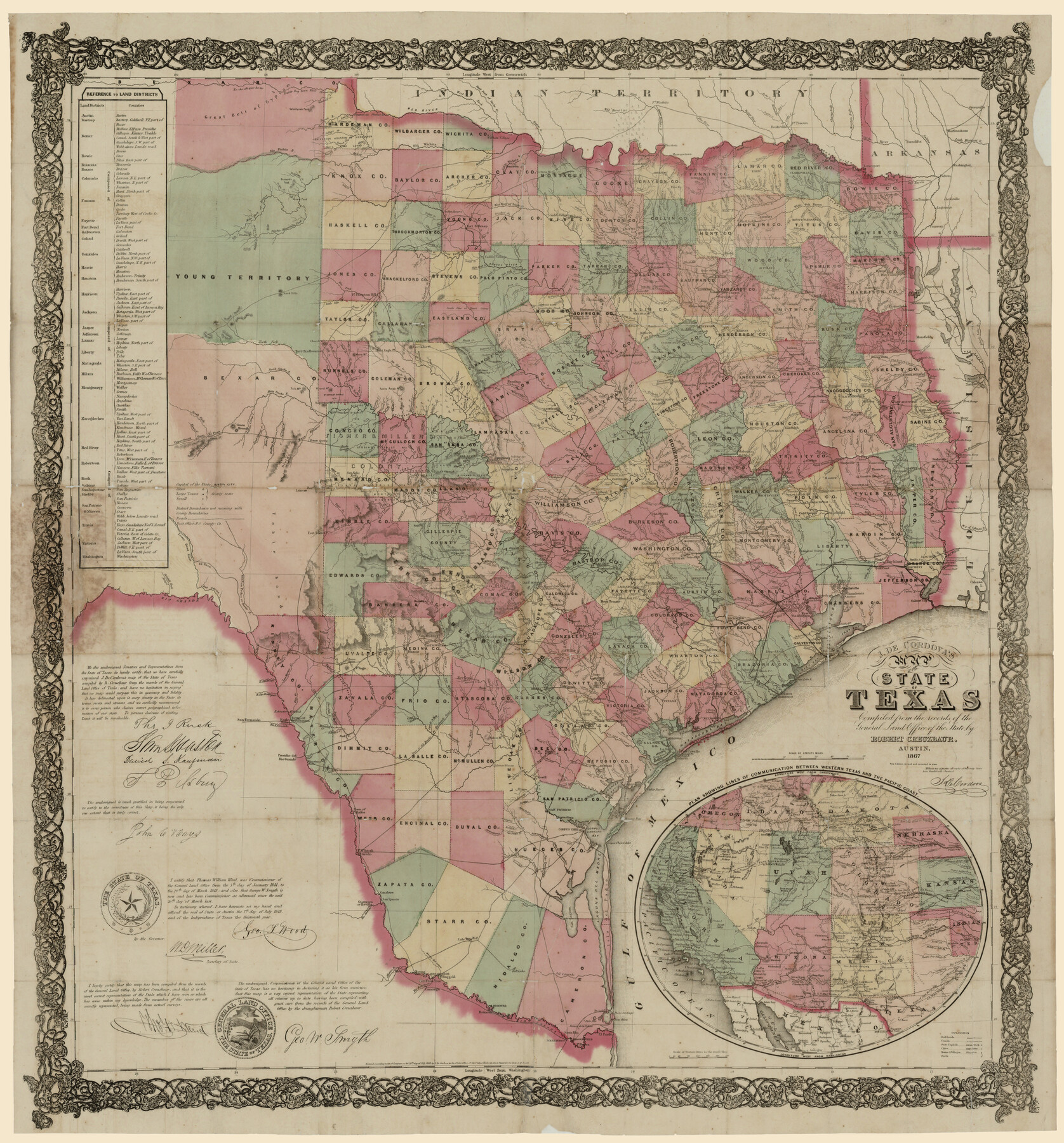 93759, J. De Cordova's Map of the State of Texas Compiled from the records of the General Land Office of the State, Rees-Jones Digital Map Collection